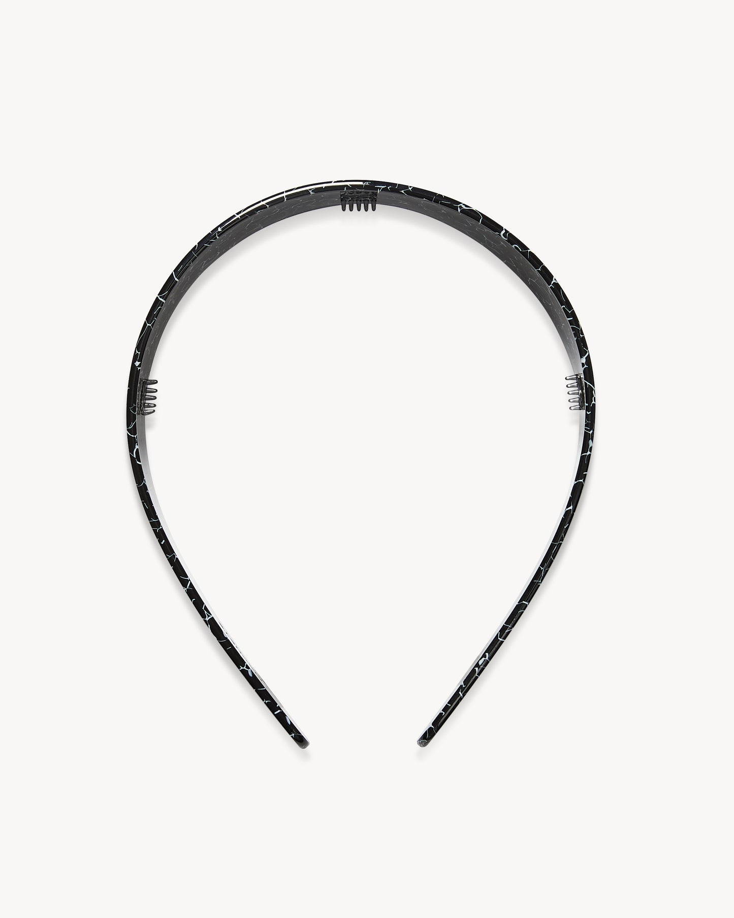 Wide Headband in Black Marble