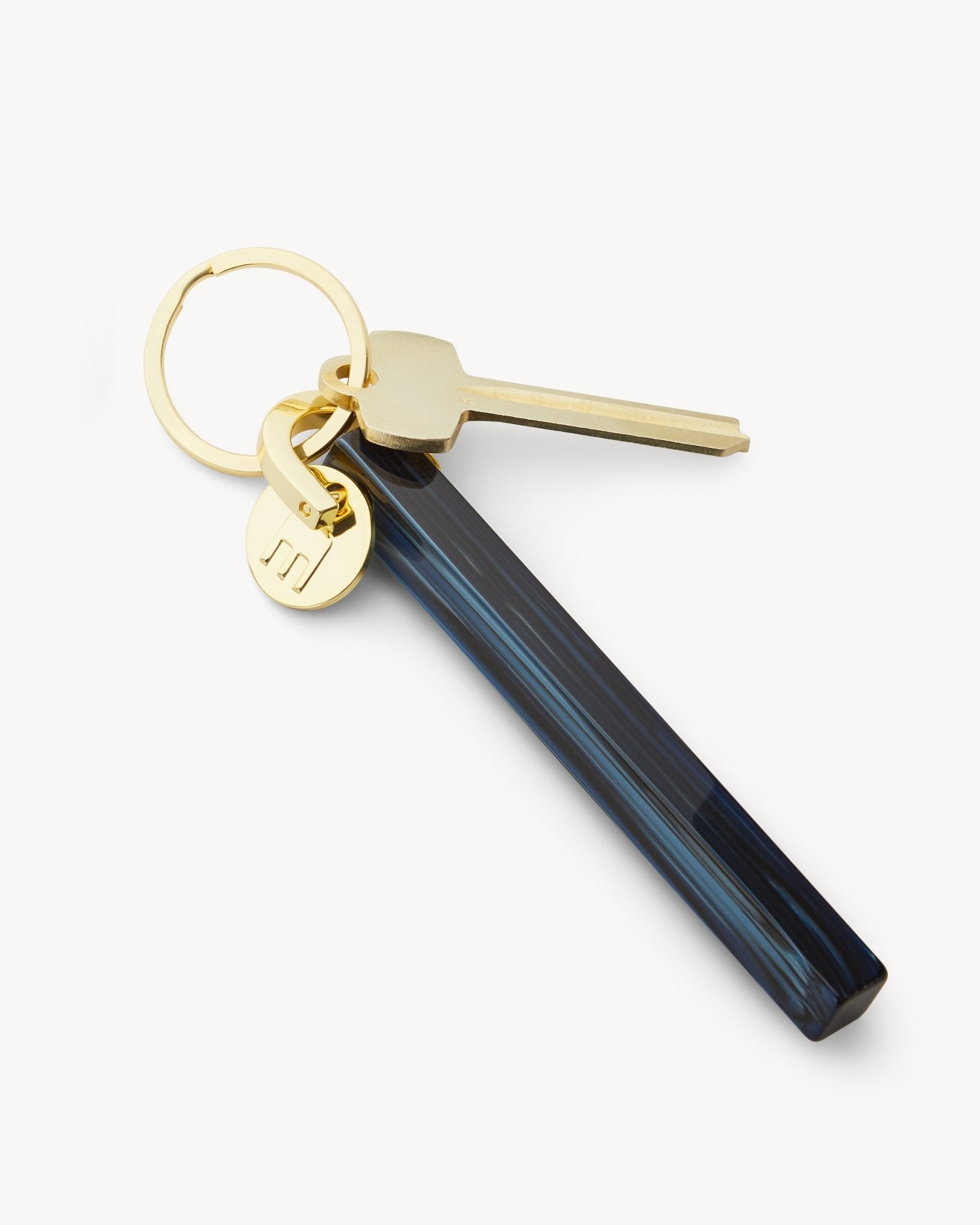 Bar Keychain in Indigo - Gold - MACHETE