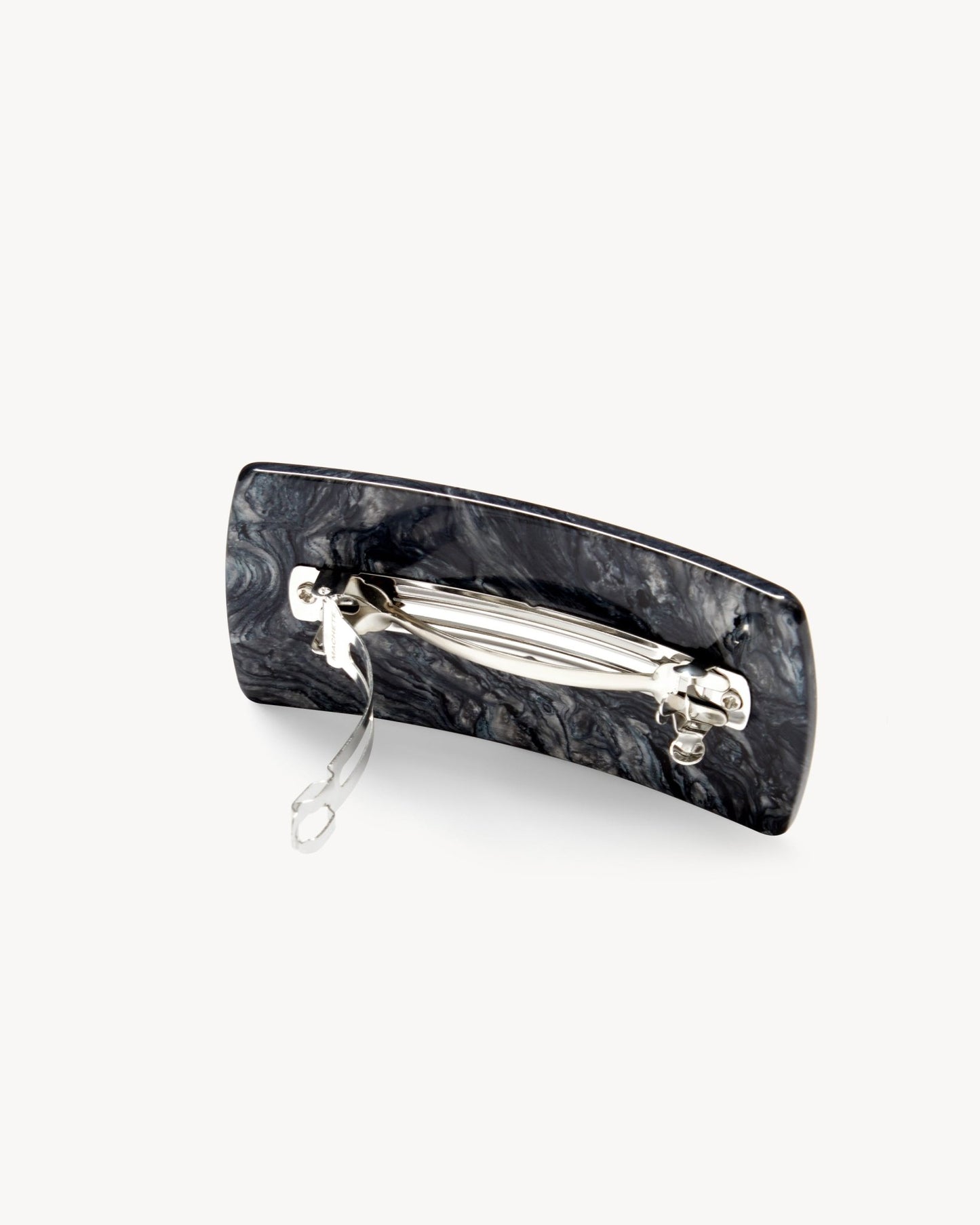 Jumbo Box Barrette in Obsidian - MACHETE