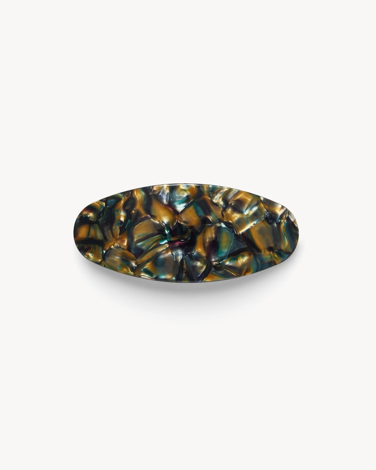 Jumbo Oval Barrette in Green Tortoise - MACHETE