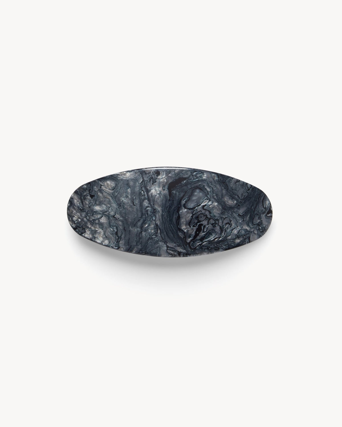 Jumbo Oval Barrette in Obsidian - MACHETE