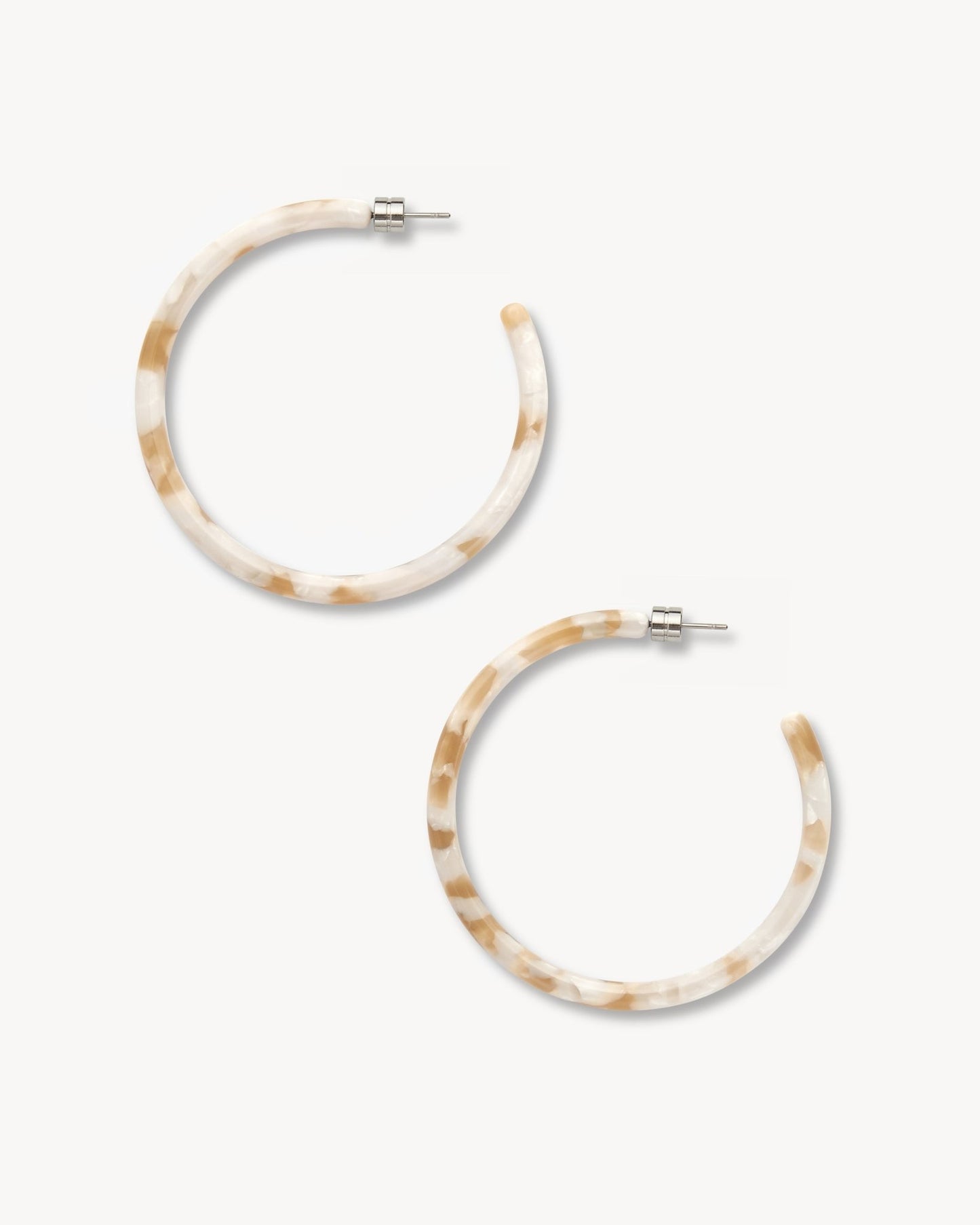 Large Hoops in Taupe Shell - MACHETE