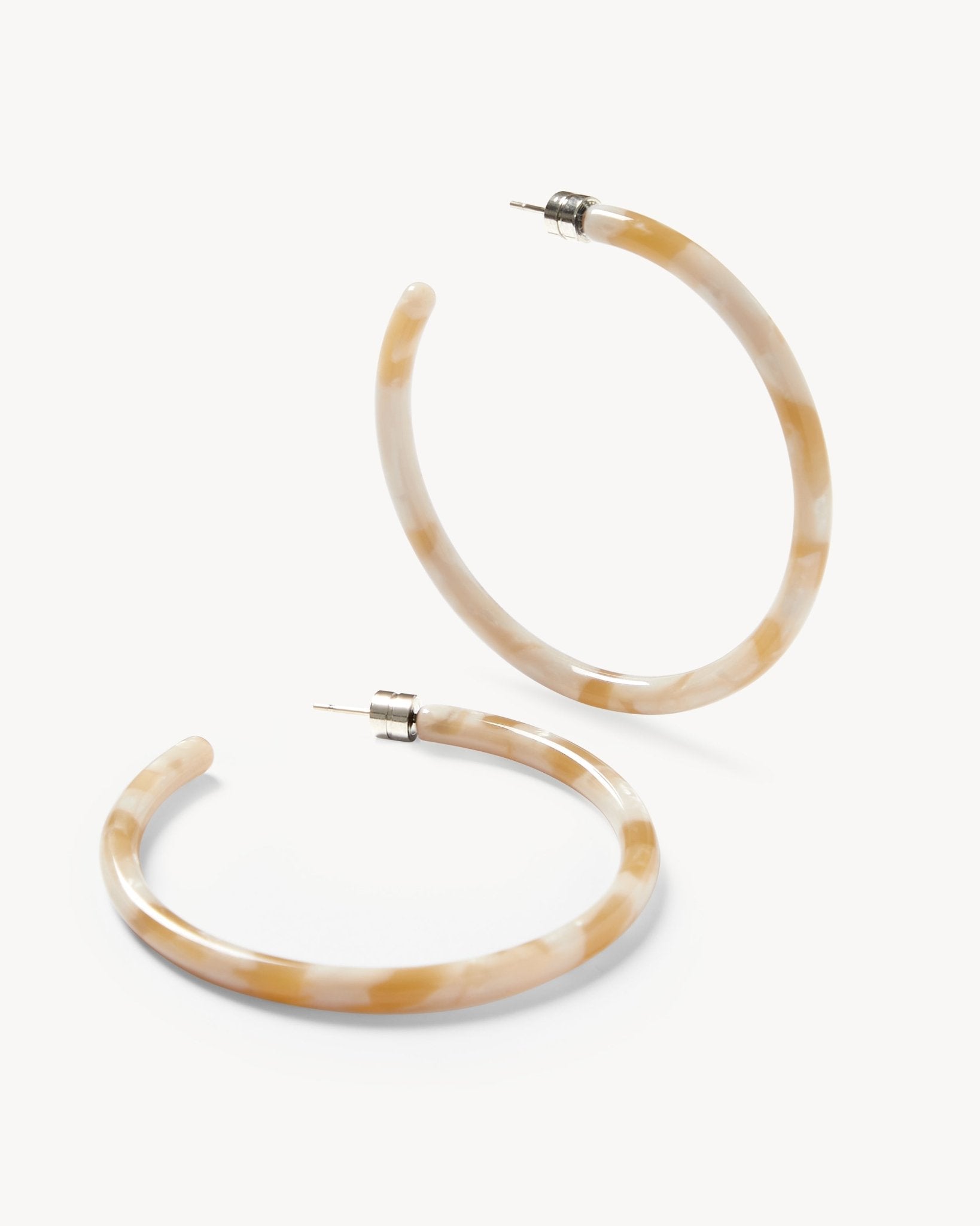 Large Hoops in Taupe Shell - MACHETE