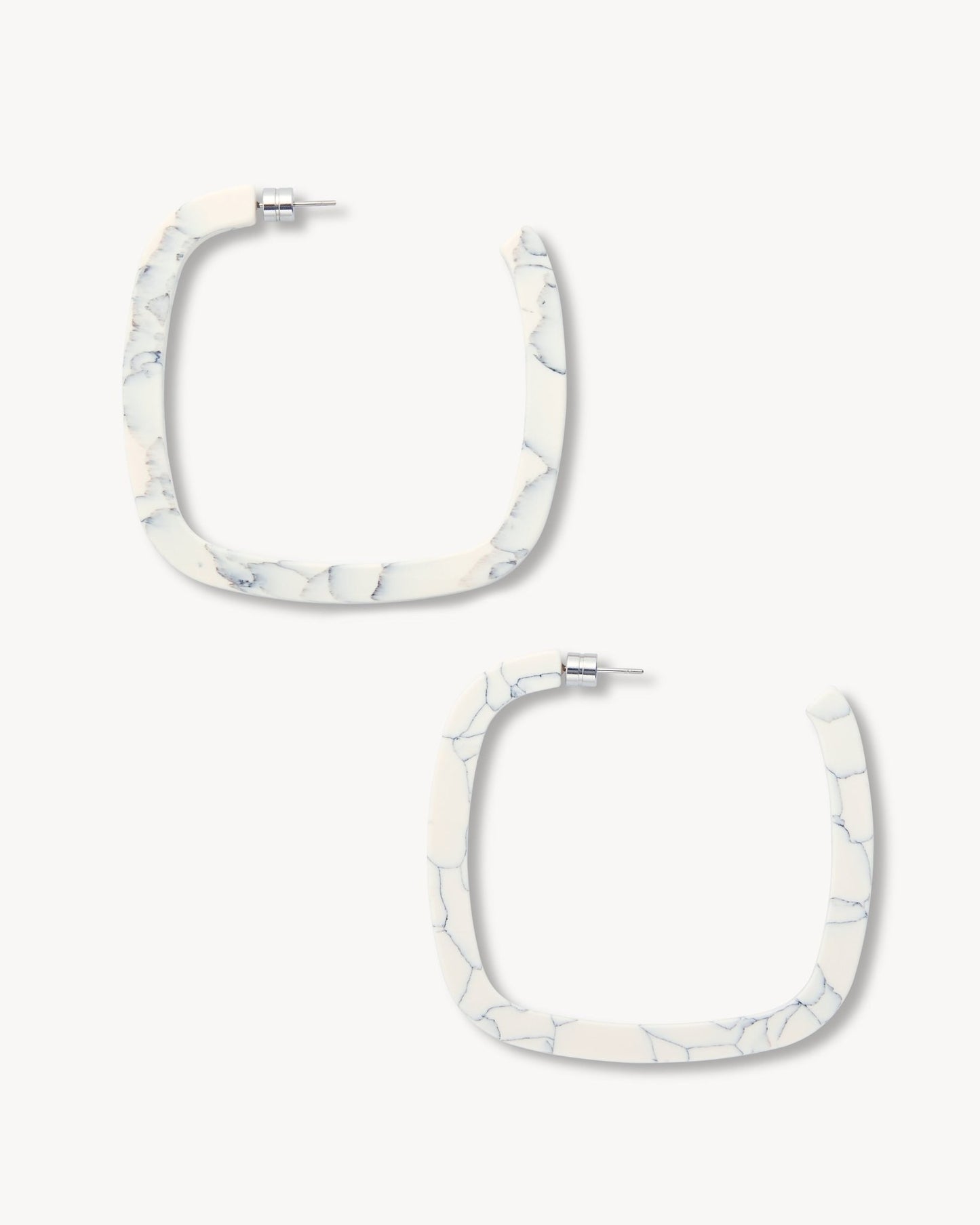 Large Square Hoops in Marble - MACHETE