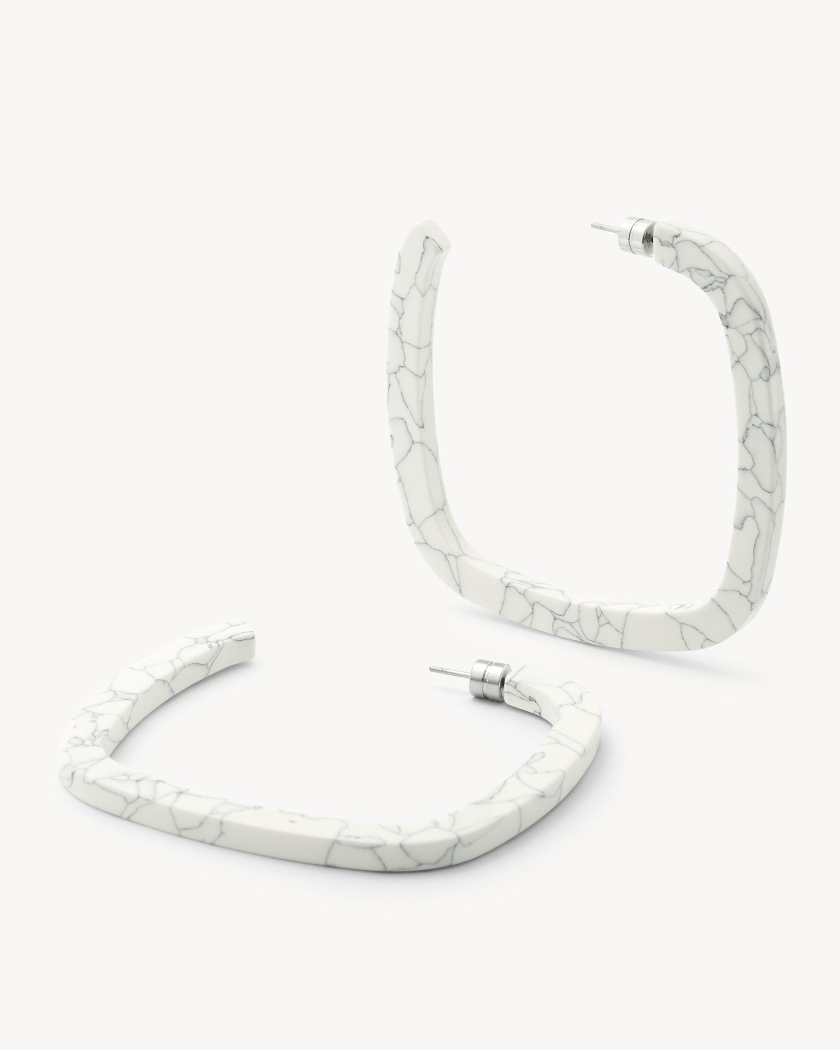 Large Square Hoops in Marble - MACHETE