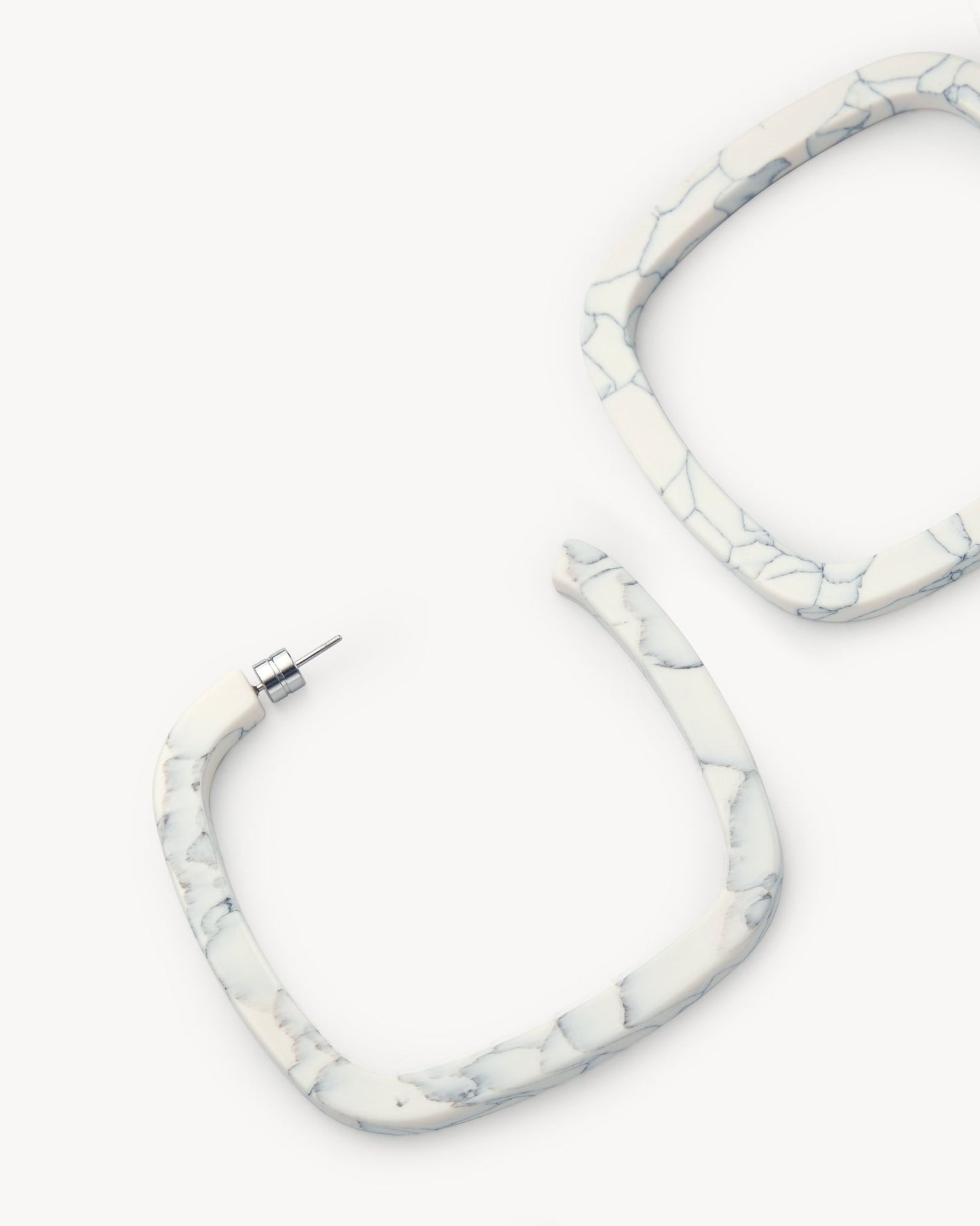 Large Square Hoops in Marble - MACHETE