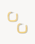 Midi Square Hoops in Citrine