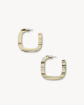 Midi Square Hoops in Ganache