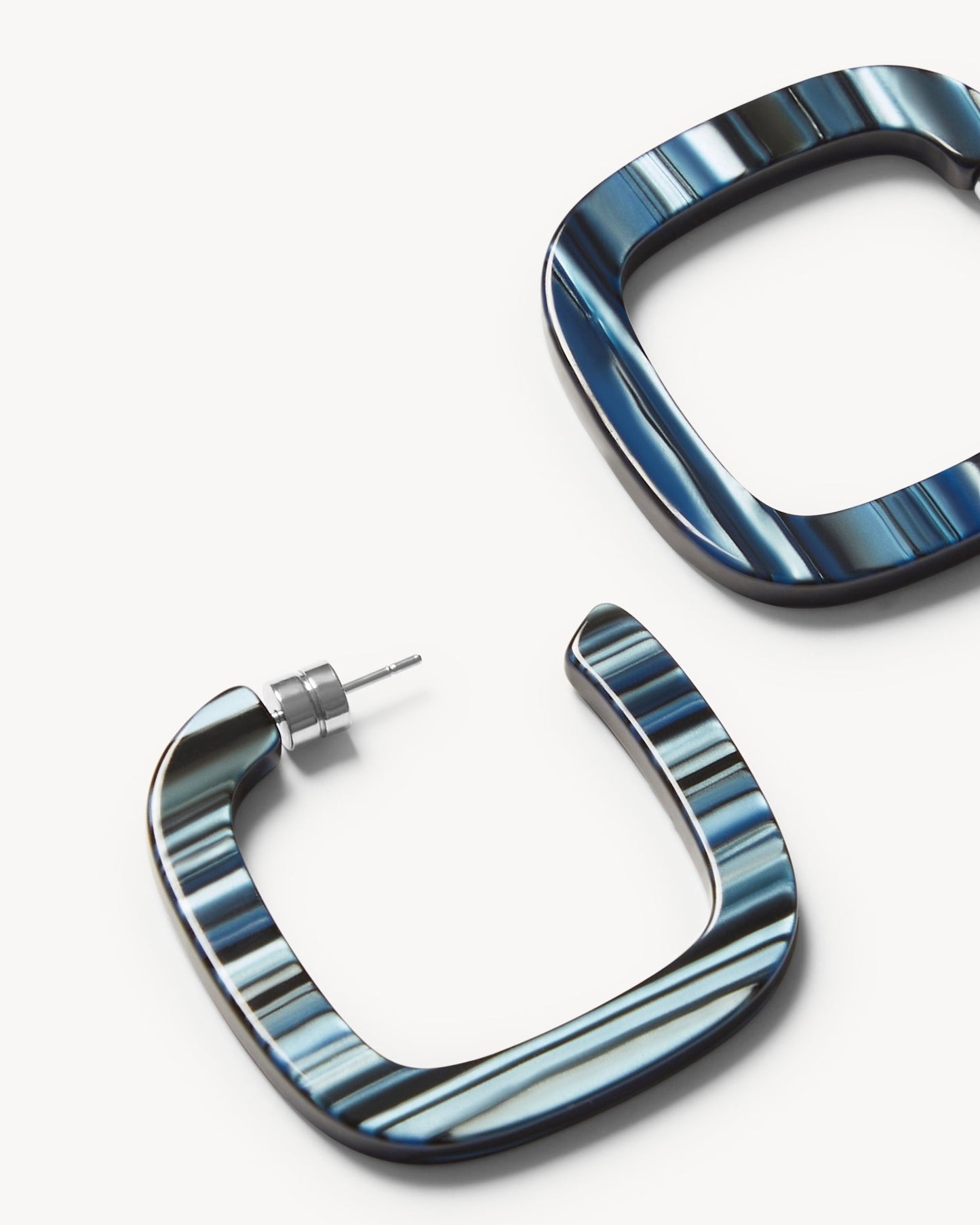 Midi Square Hoops in Indigo - MACHETE