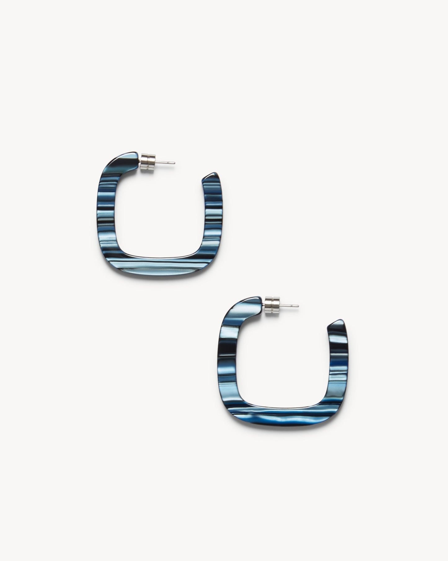 Midi Square Hoops in Indigo - MACHETE