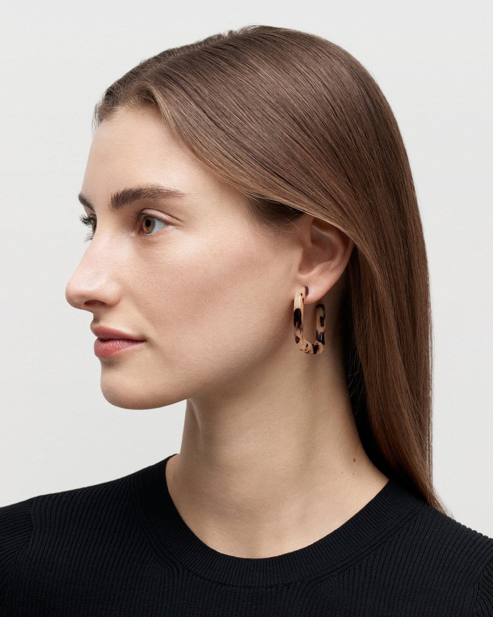 Machete Square Hoop Earrings in Light Grey – MACHETE