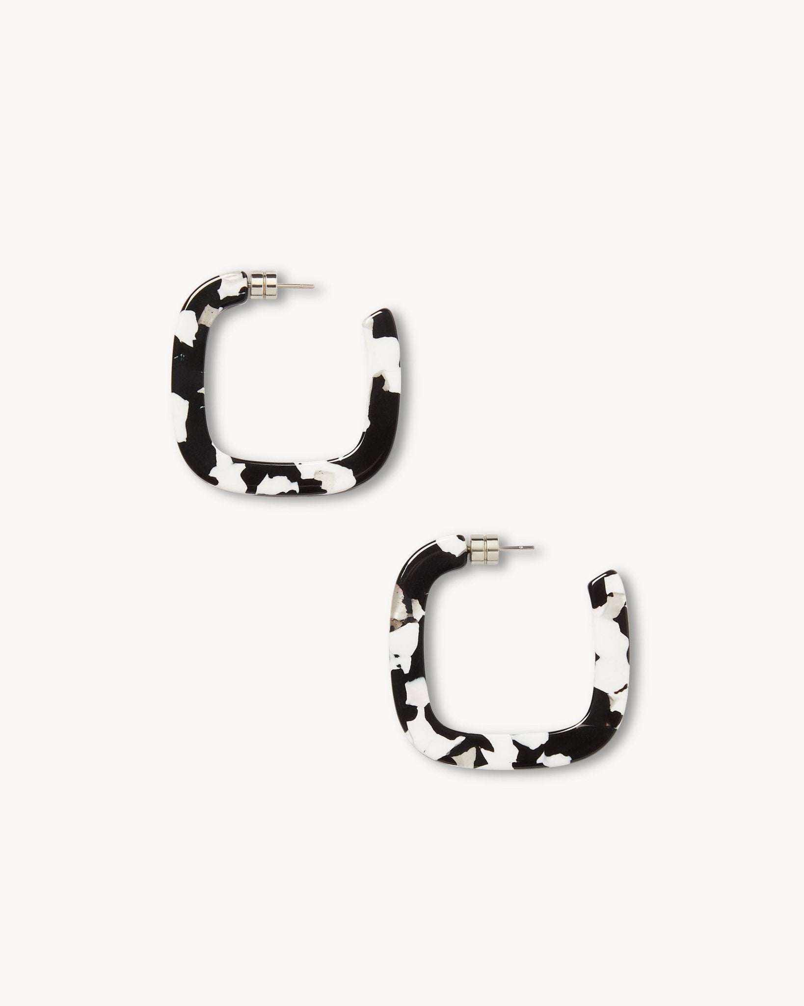 Midi Square Hoops in Noir - MACHETE