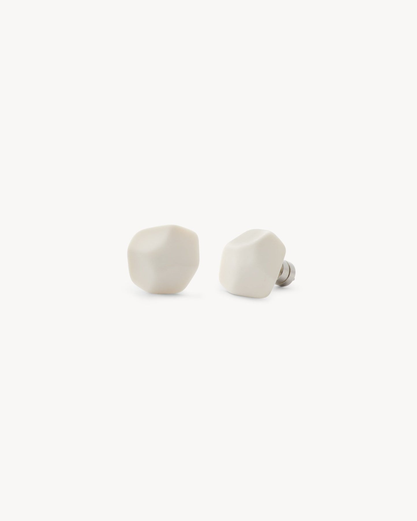 Mini Sculpture Studs in White Matte - MACHETE