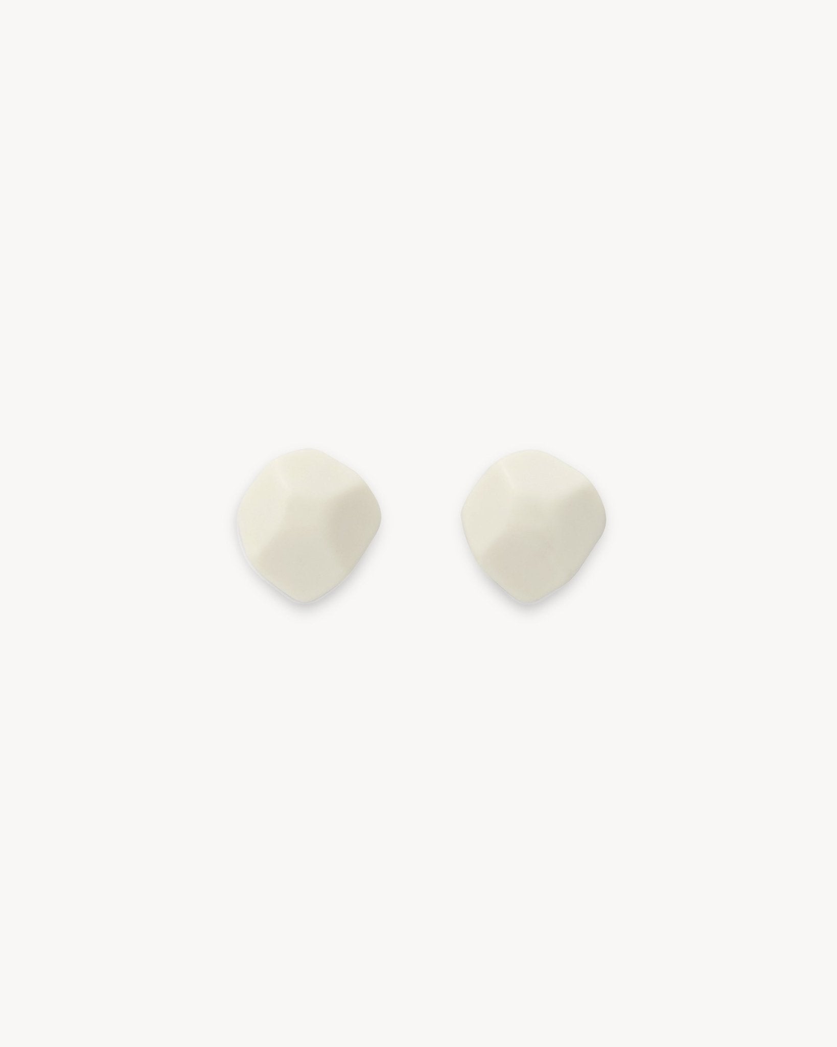 Mini Sculpture Studs in White Matte - MACHETE