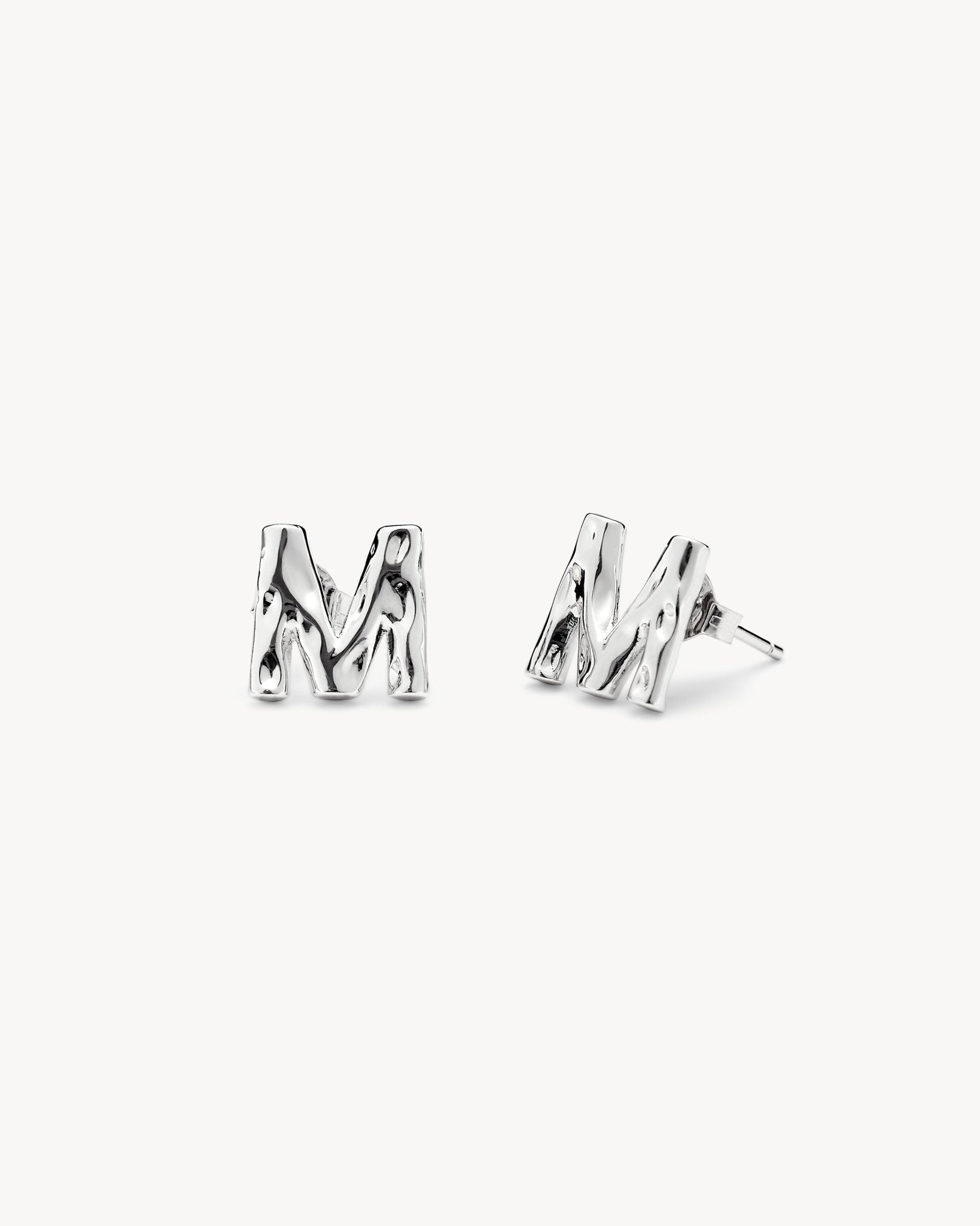 Monogram Studs in Silver - MACHETE