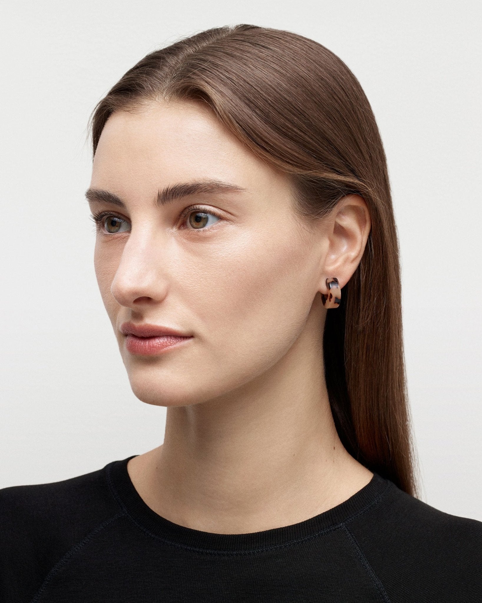 MACHETE Muse Hoop earrings in ivory cream acetate