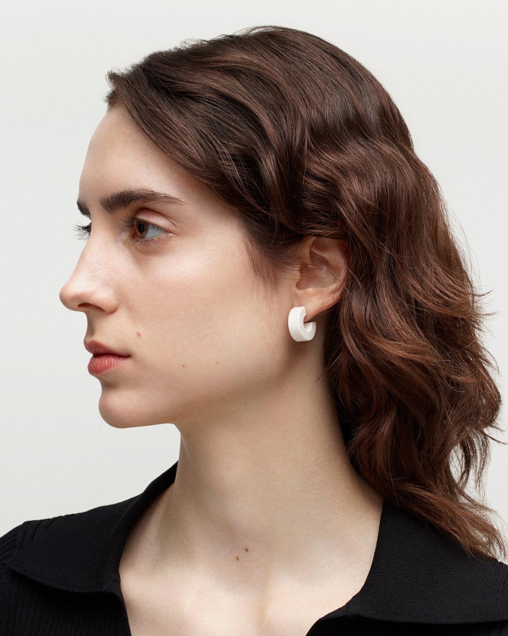 Muse Hoops in White Matte – MACHETE