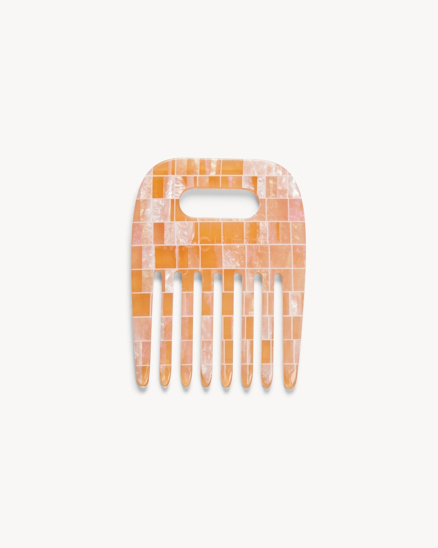 No. 4 Comb in Apricot Shell Checker - MACHETE