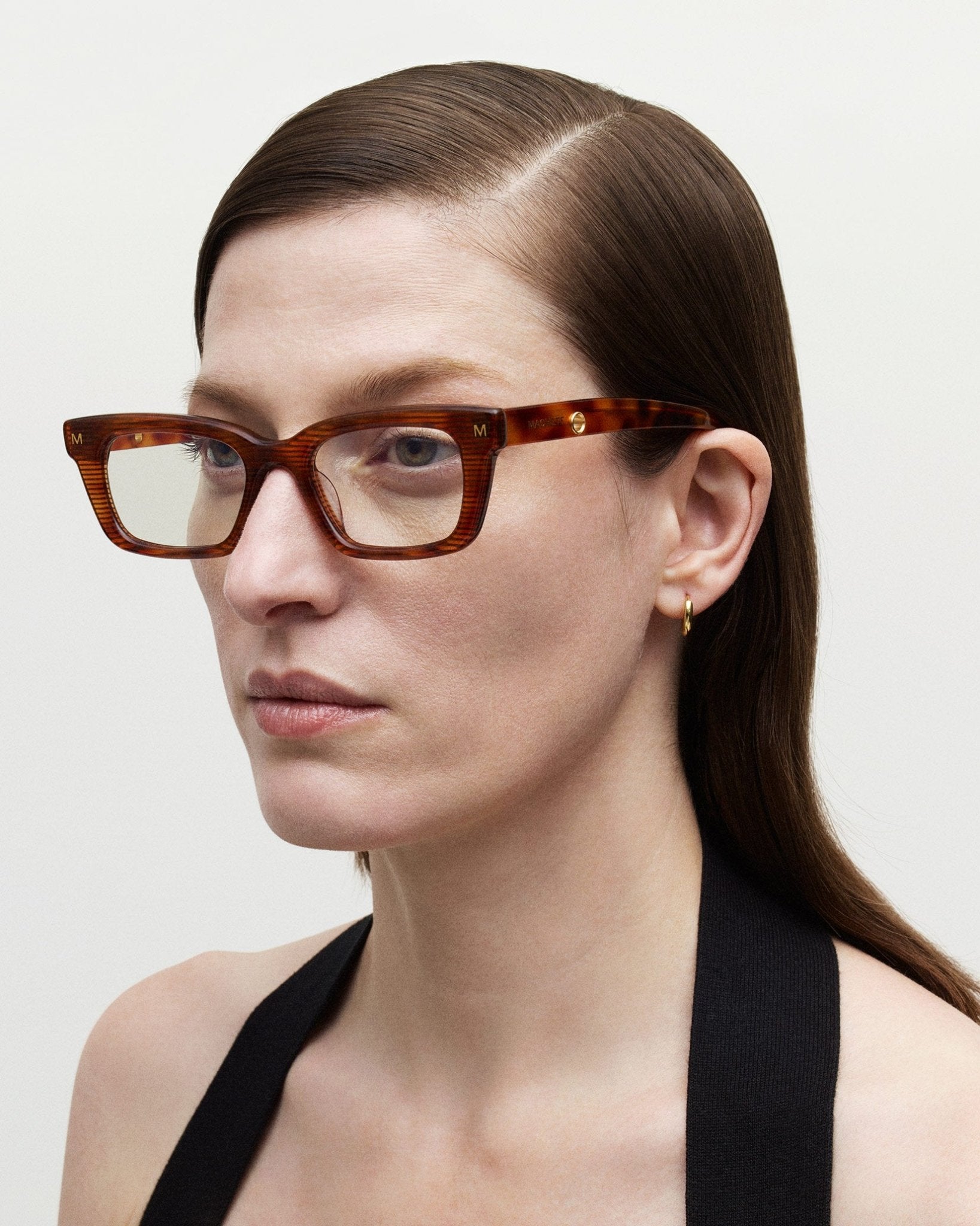 リボルト SUPER LIGHT FRAME BLK x Tortoise Black/Tortoise Keyhole Bridge Acetate Trapezoid Blue Light Glasses