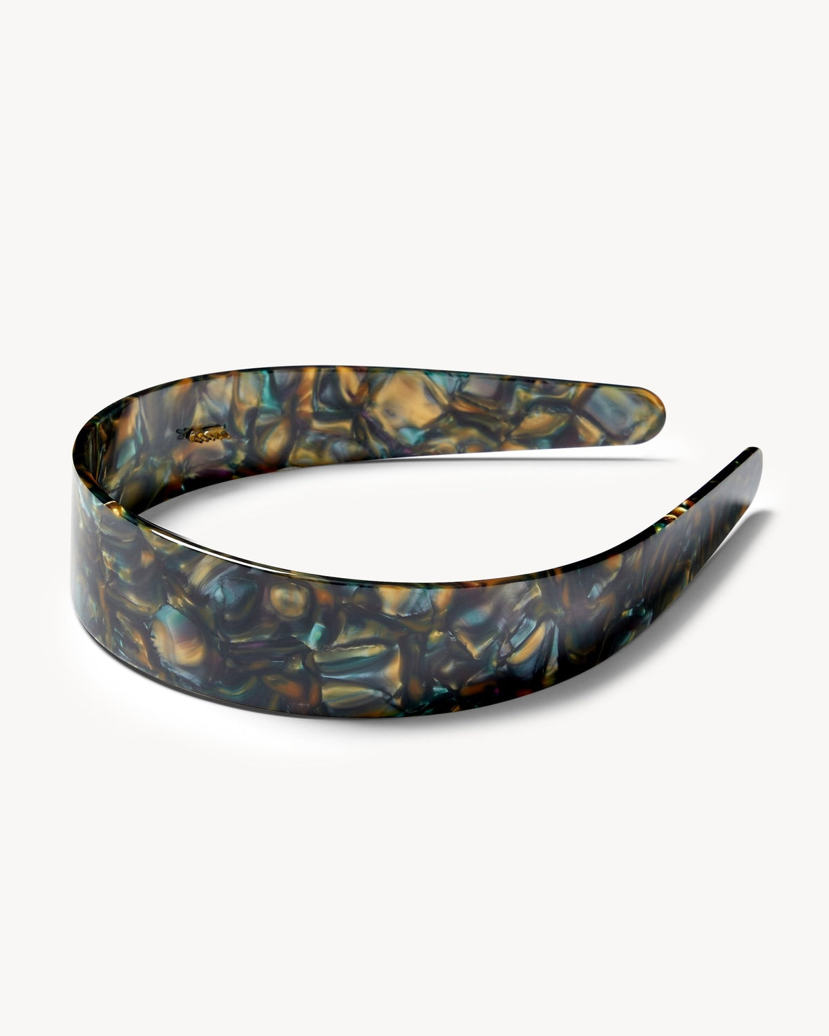 Wide Headband in Green Tortoise - MACHETE