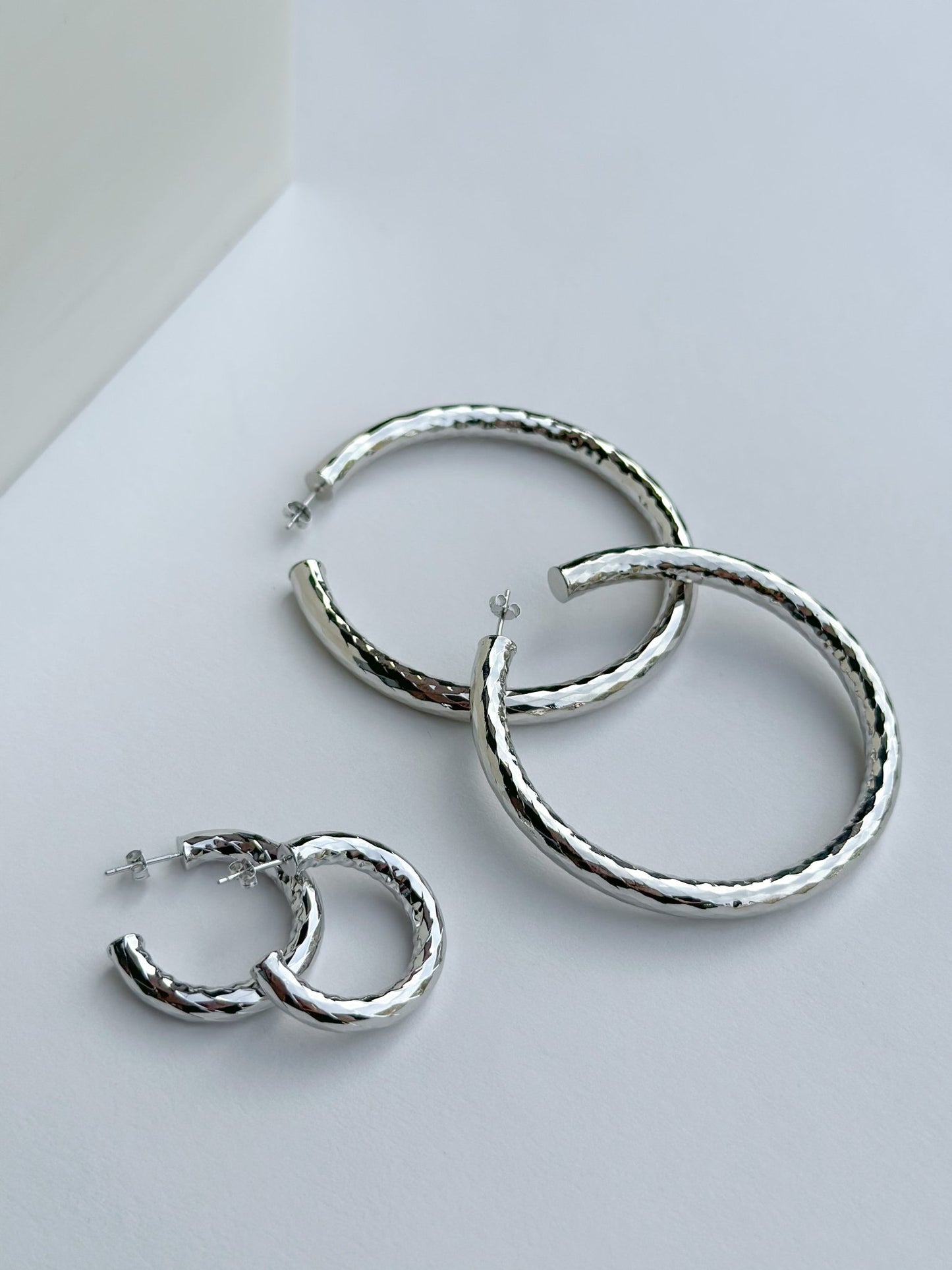 1" Wavelet Hoops in Silver - Machete Jewelry