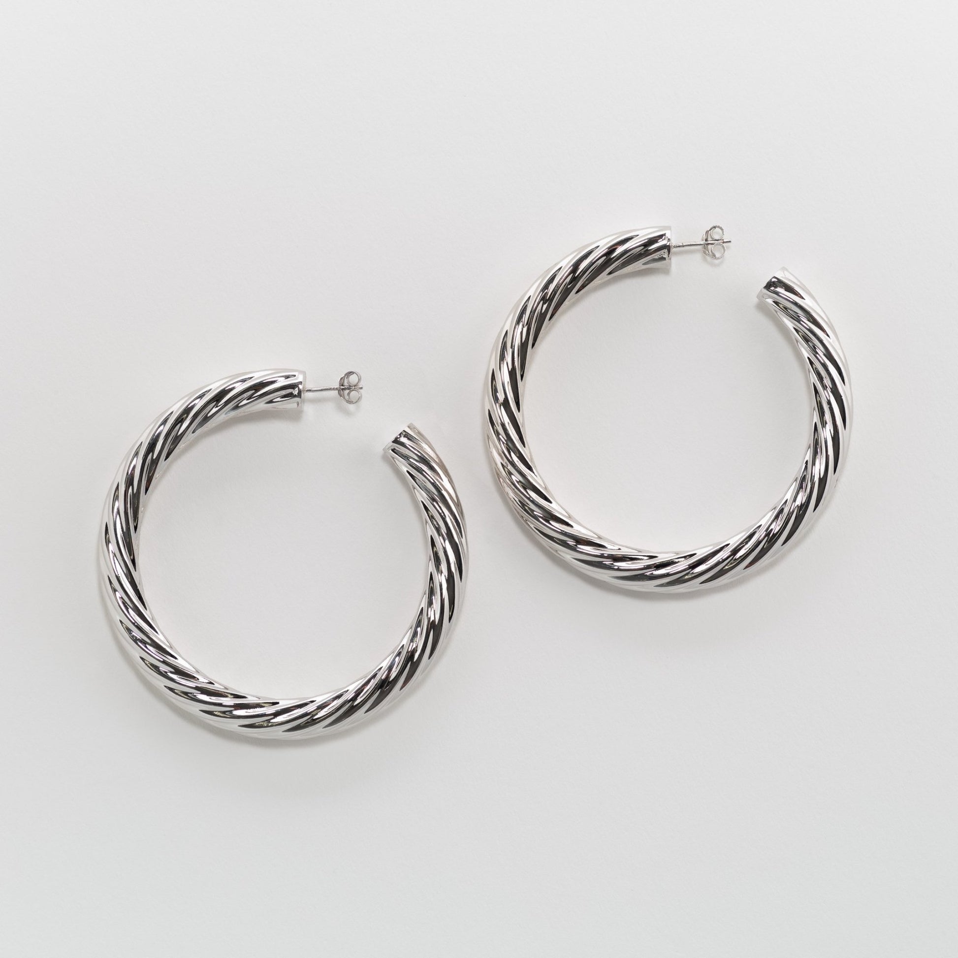 2.5" Twist Hoops in Silver - Machete Jewelry