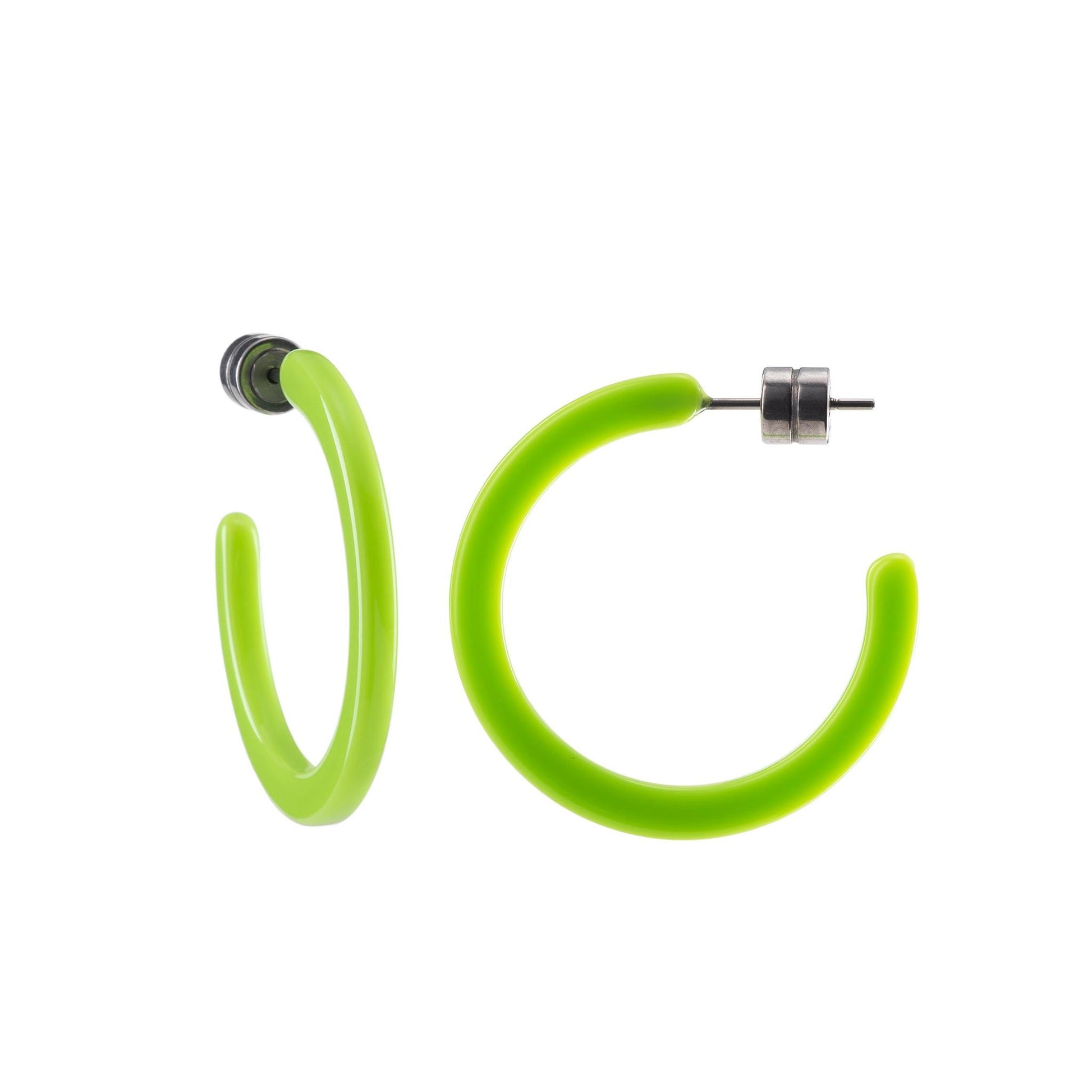 Mini Hoops in Neon Green