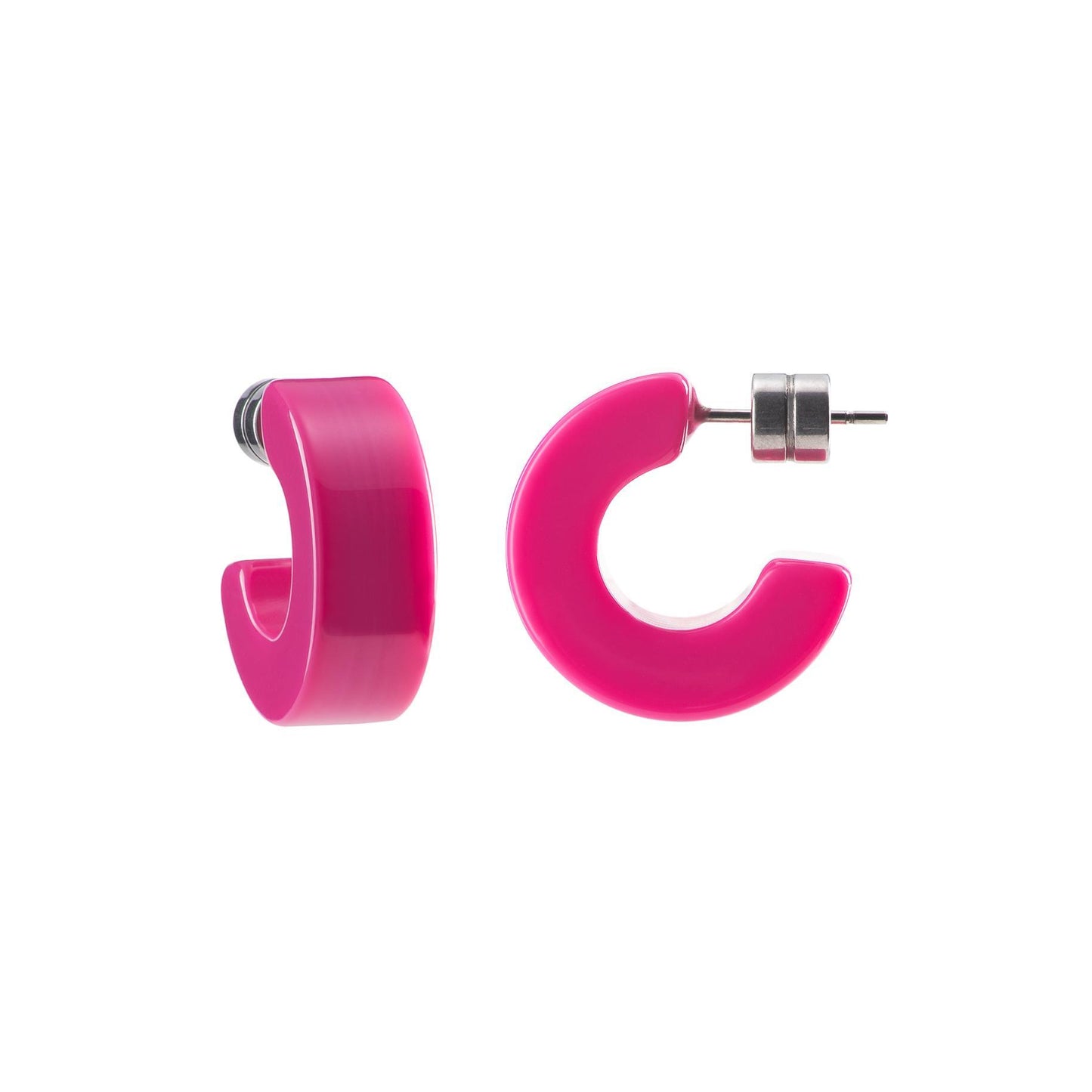 Muse Hoop Earrings in Neon Pink