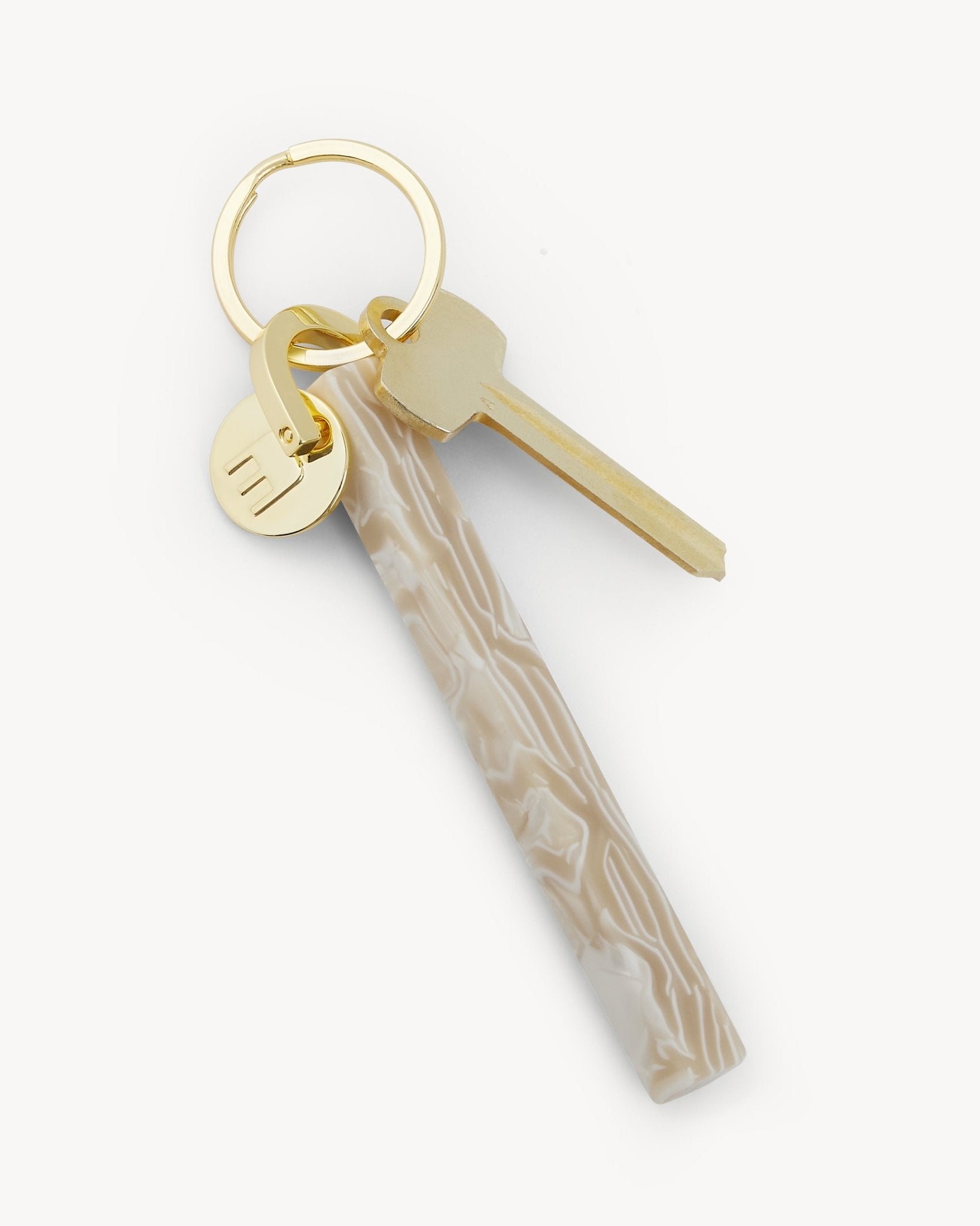 Bar Keychain in Ivory - Gold - MACHETE