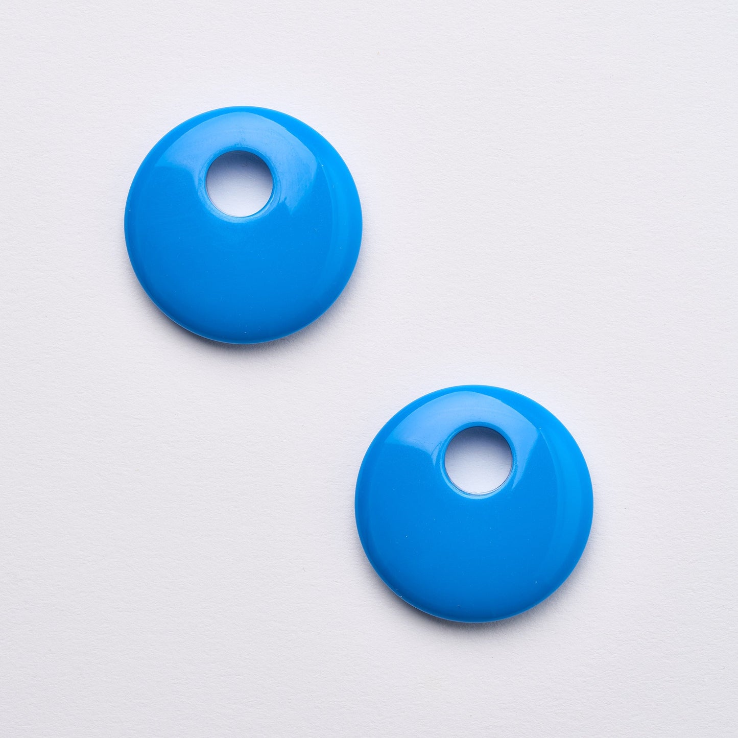 Disc Earring Charms in Bright Blue