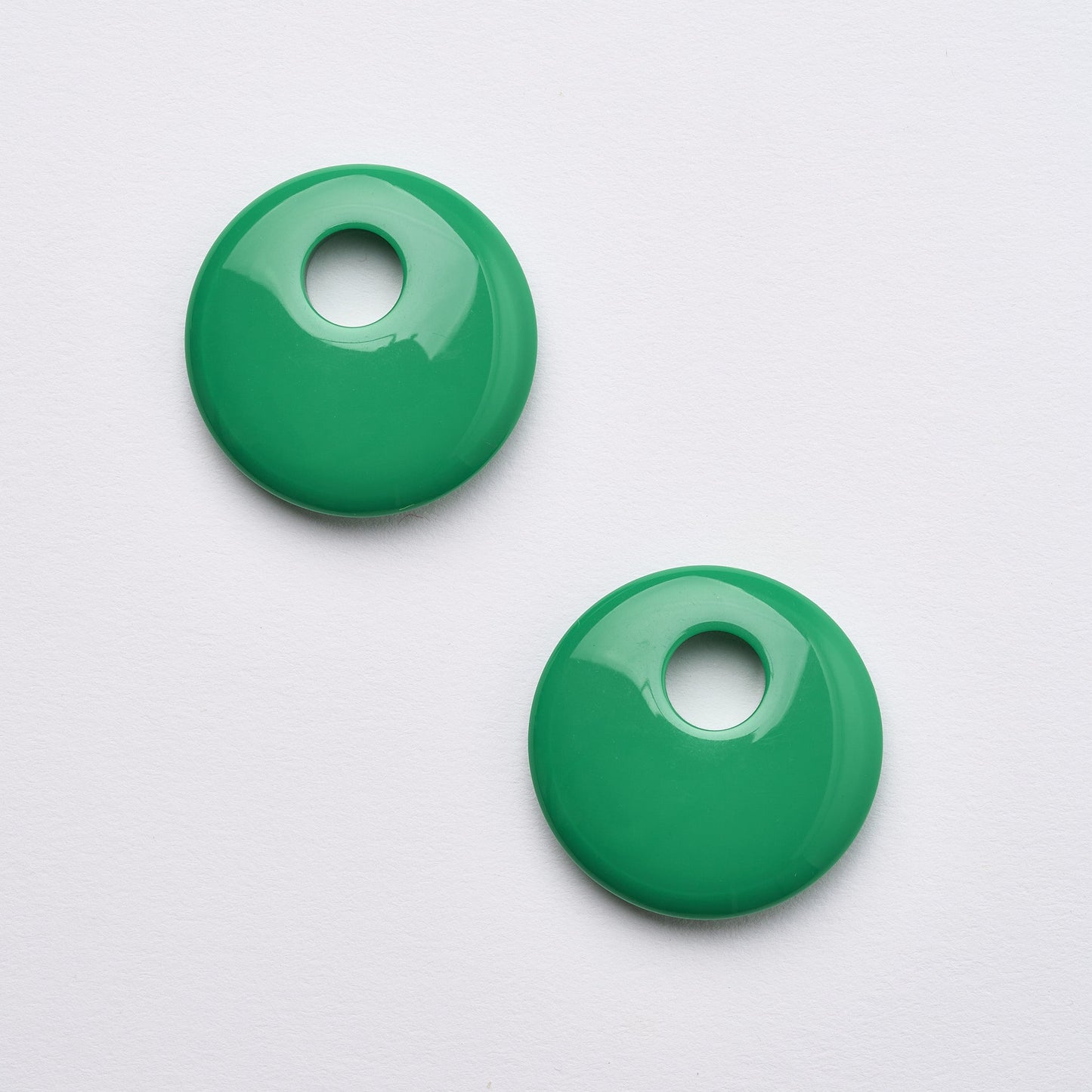 Disc Earring Charms in Bright Green