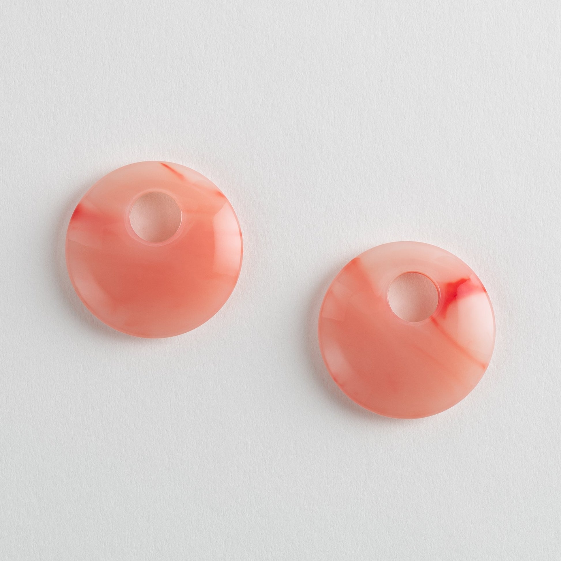 Disc Earring Charms in Bright Pink