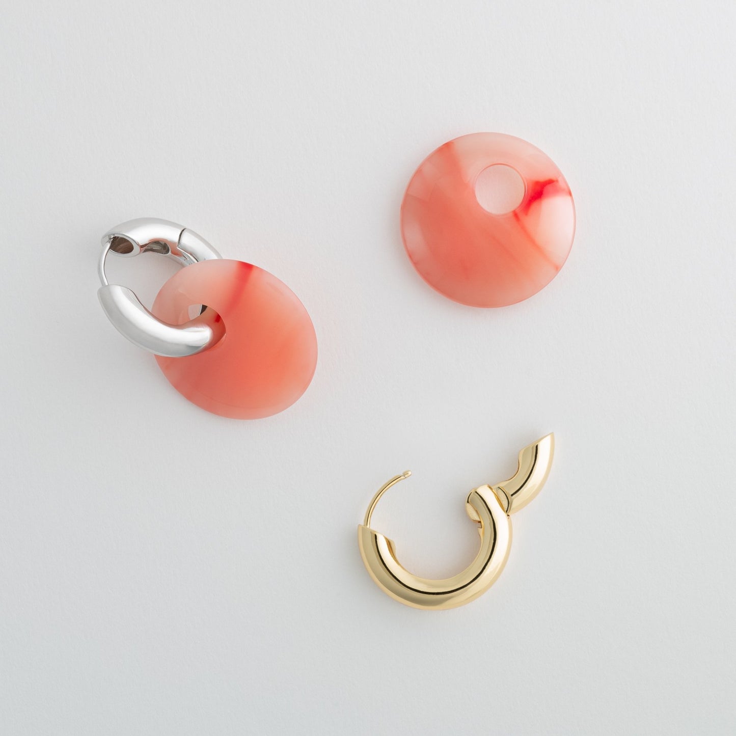 Disc Earring Charms in Bright Pink