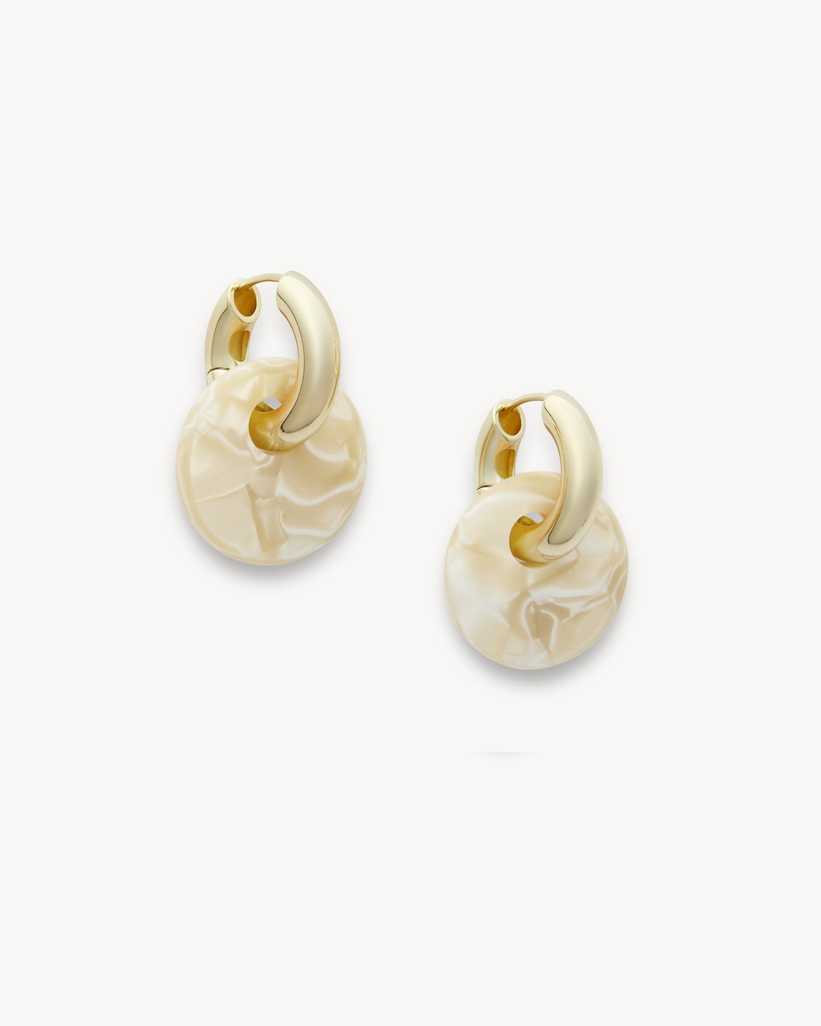 Disc Earring Charms in Ivory