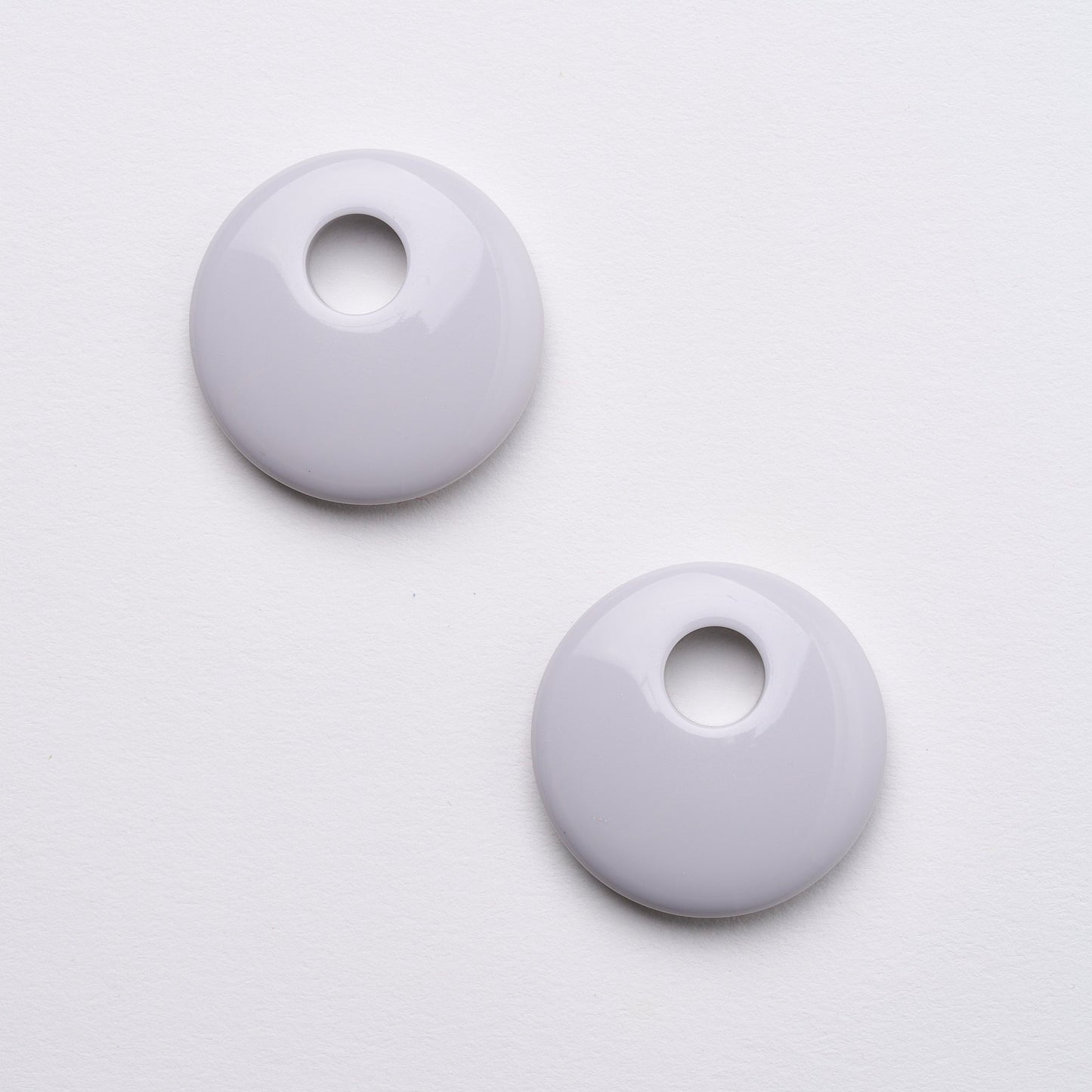 Disc Earring Charms in Light Grey
