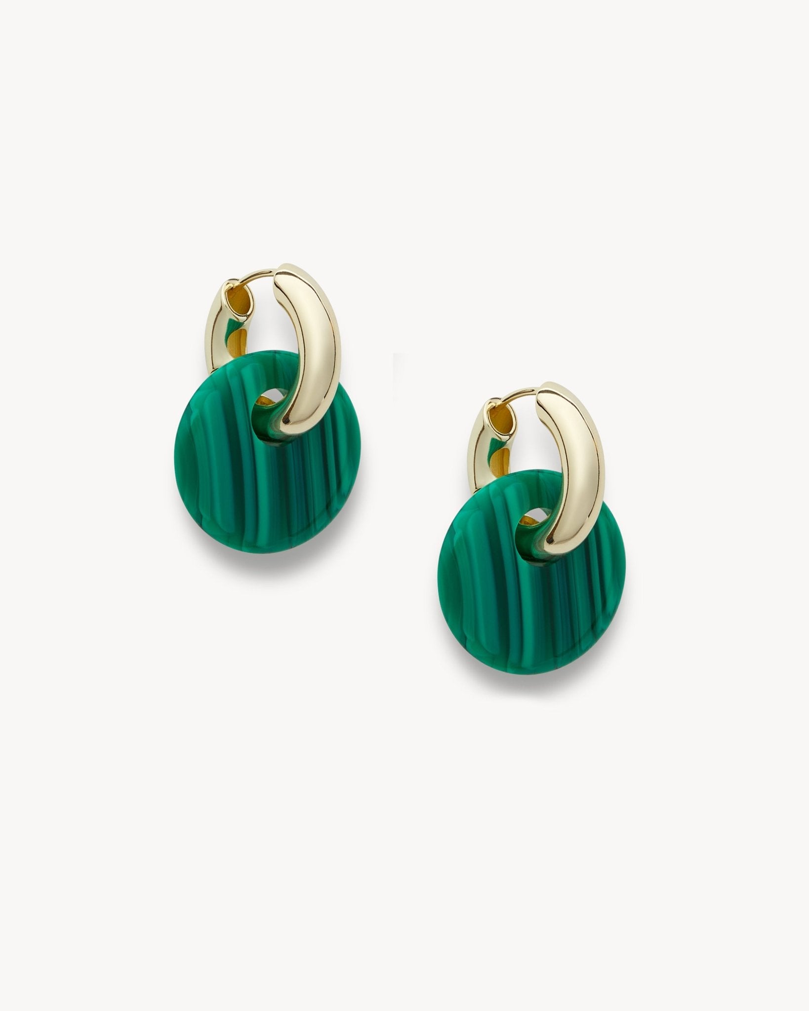 Disc Earring Charms in Malachite