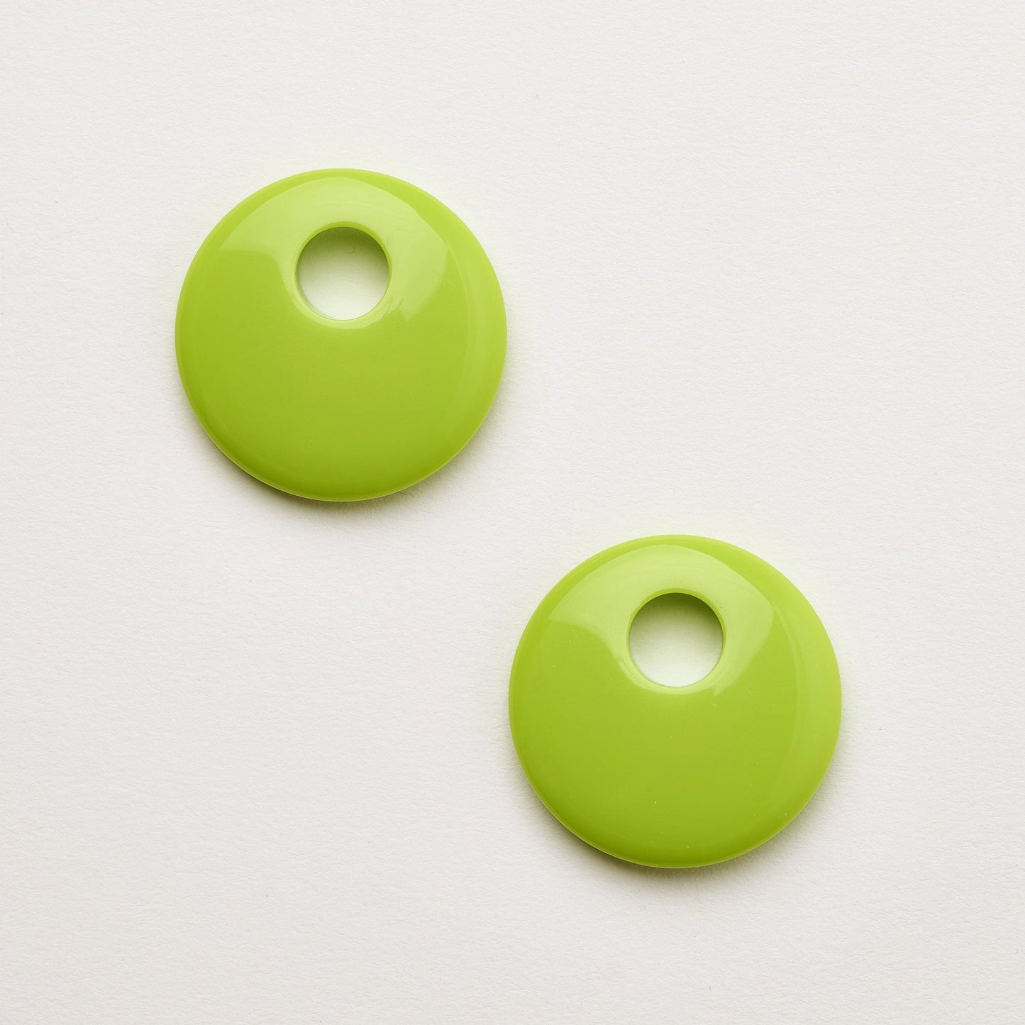 Disc Earring Charms in Neon Green