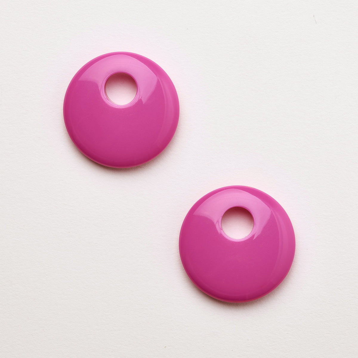 Disc Earring Charms in Neon Pink