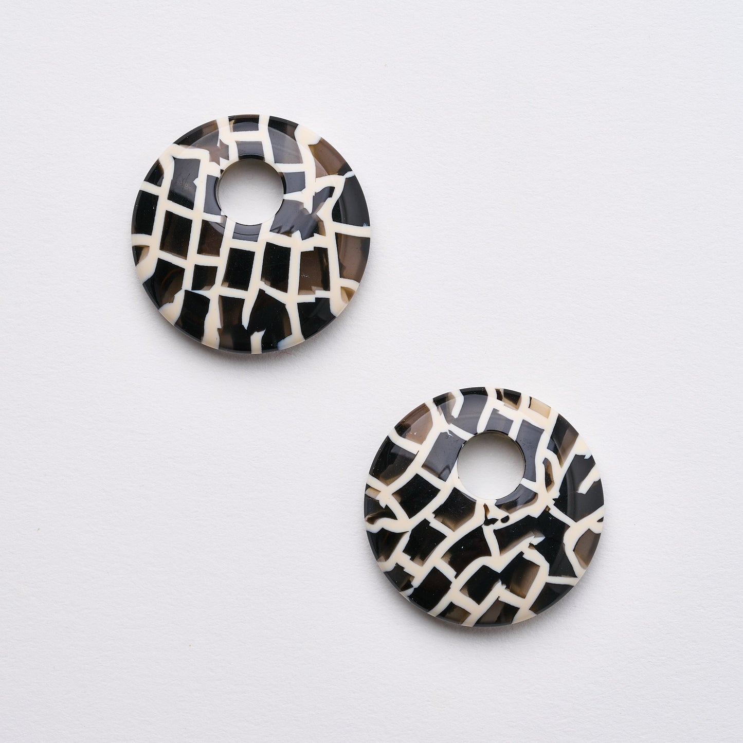 Disc Earring Charms in Tokyo Checker