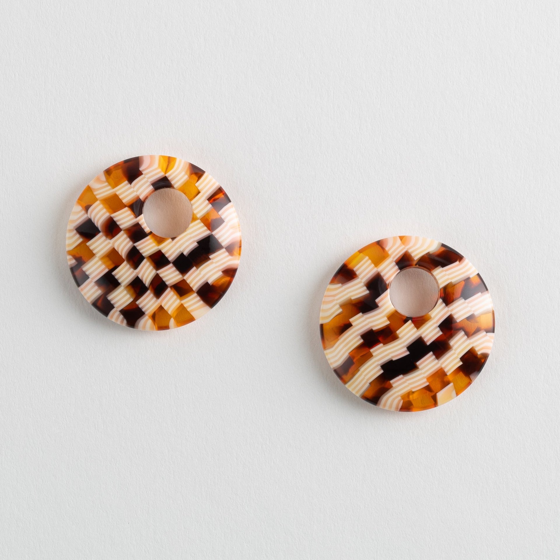 Chunky Disc Charms Tortoise Checker