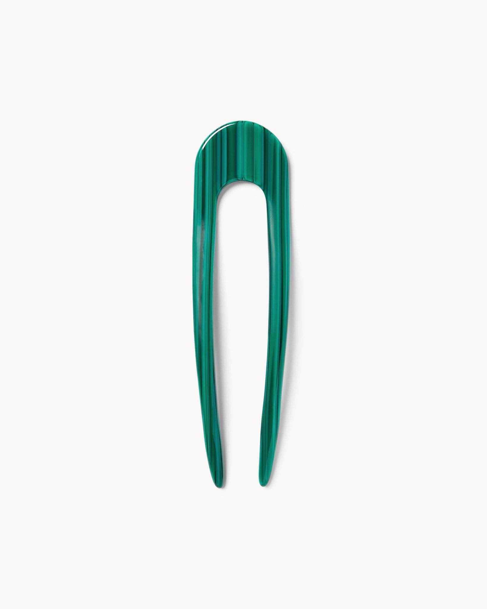 French Hair Pin Malachite
