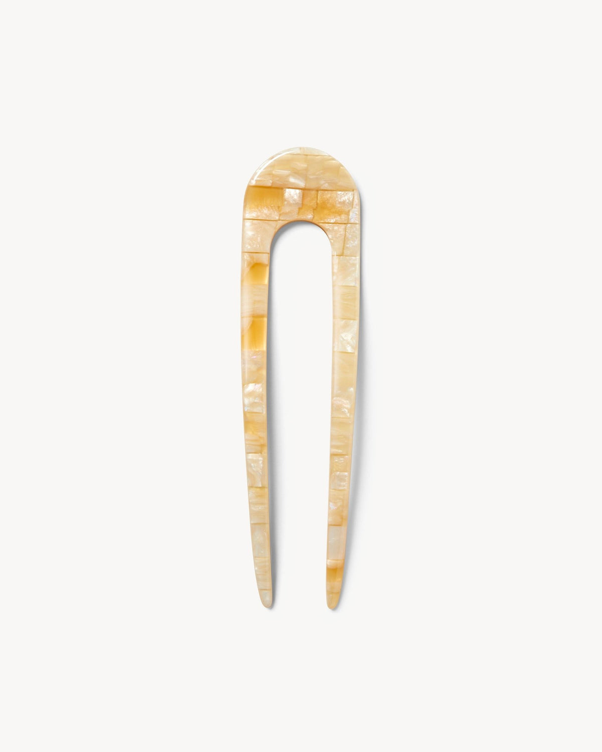 French Hair Pin in Sea Shell Checker