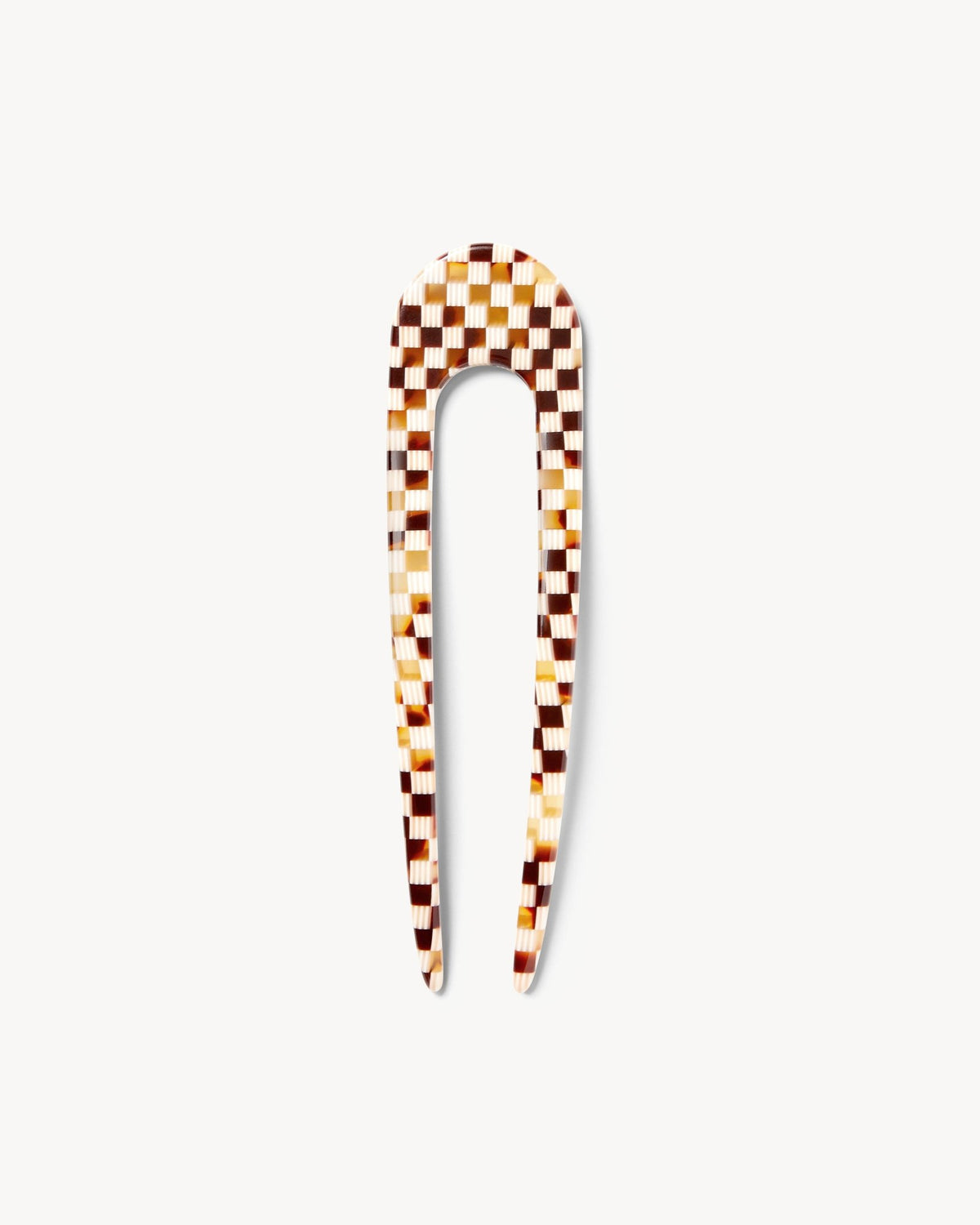 French Hair Pin Tortoise Checker