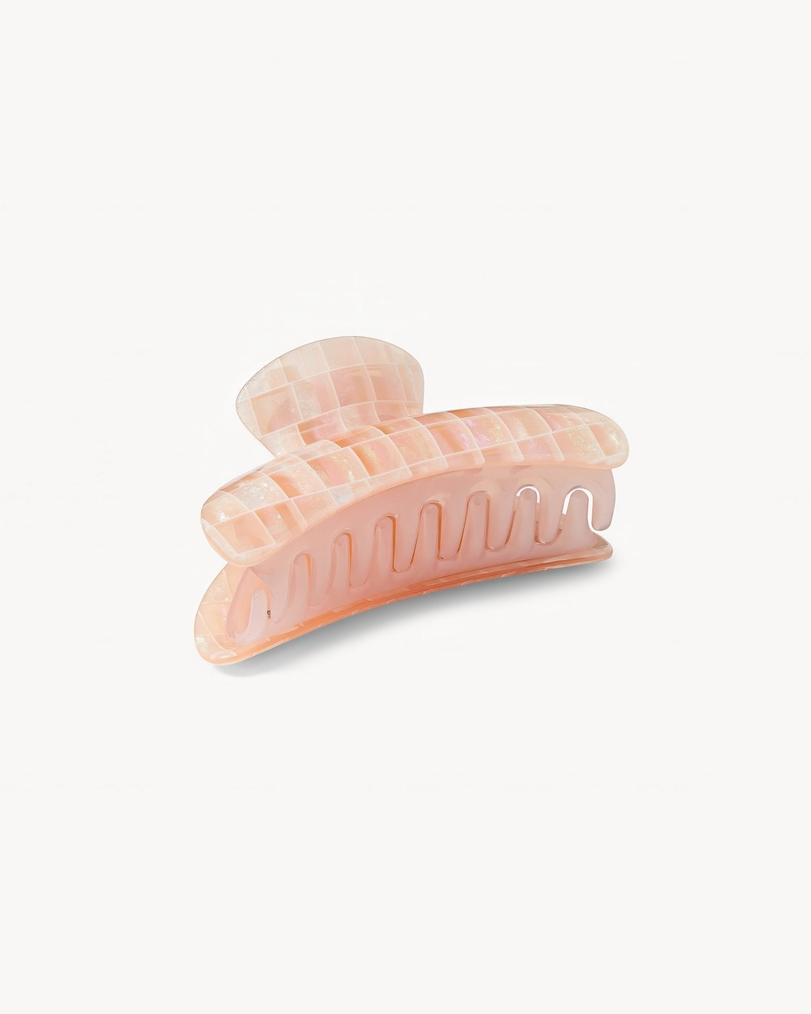 Grande Heirloom Hair Claw in Apricot Shell Checker