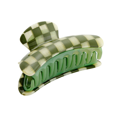 Grande Heirloom Claw in Green Checker - Machete Jewelry