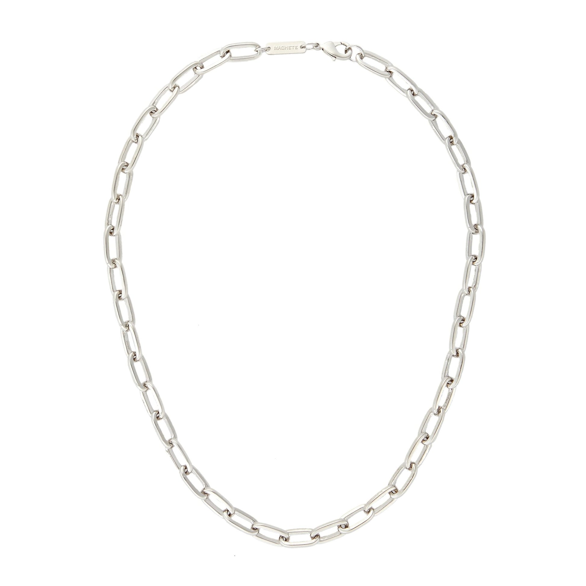Grande Oval Link Necklace in Silver - MACHETE