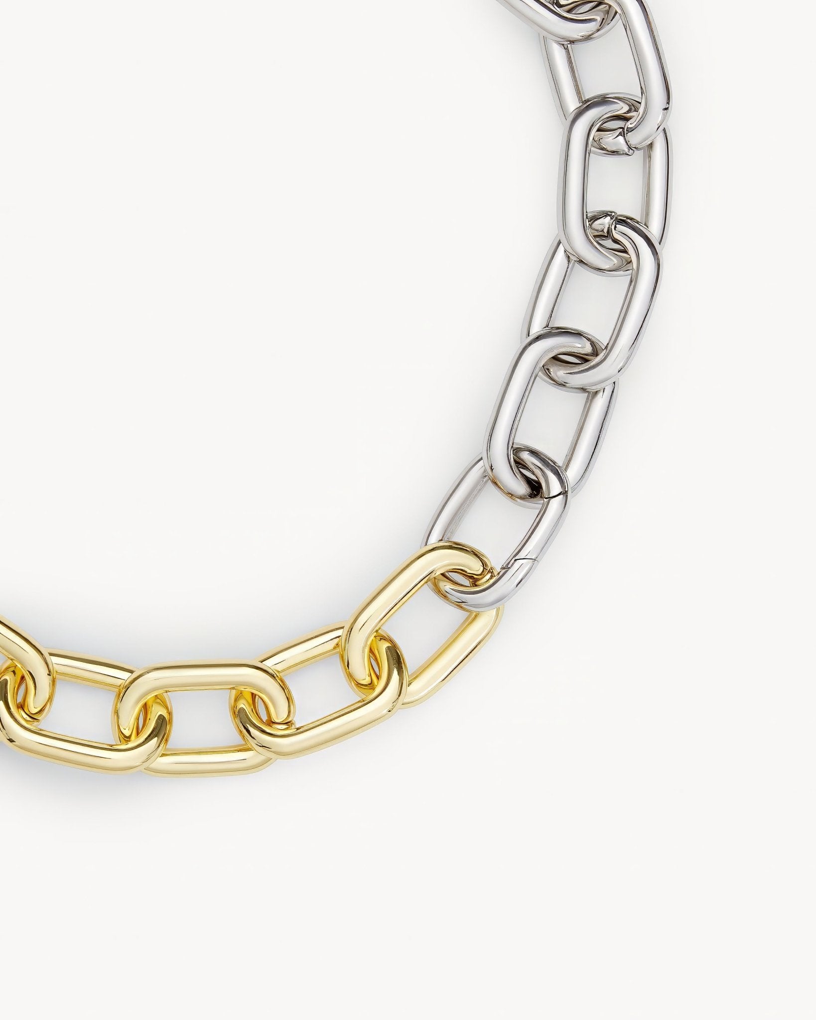 Interchangeable Link Necklace in Gold and Silver Split – MACHETE