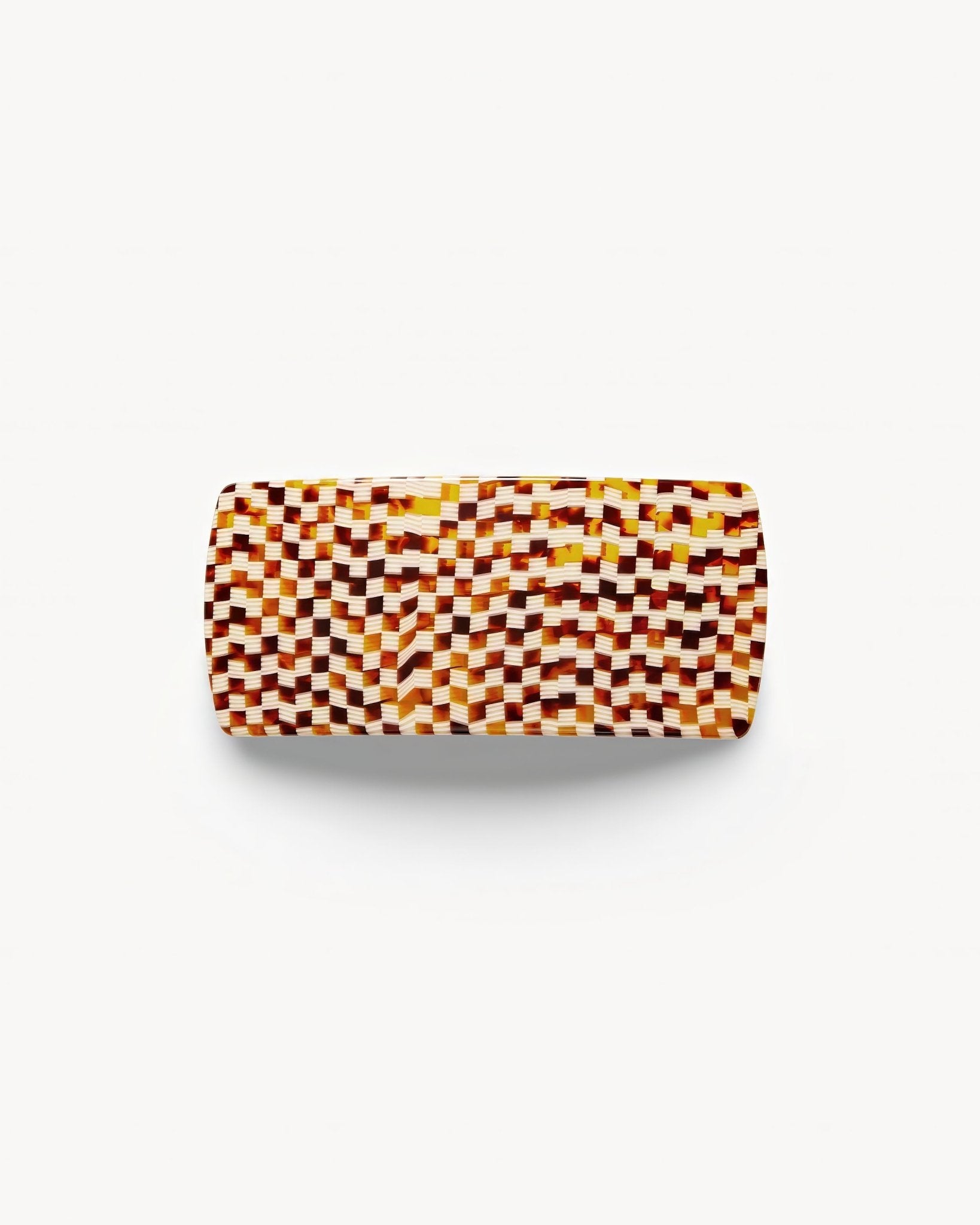 Jumbo Box Barrette Tortoise Checker