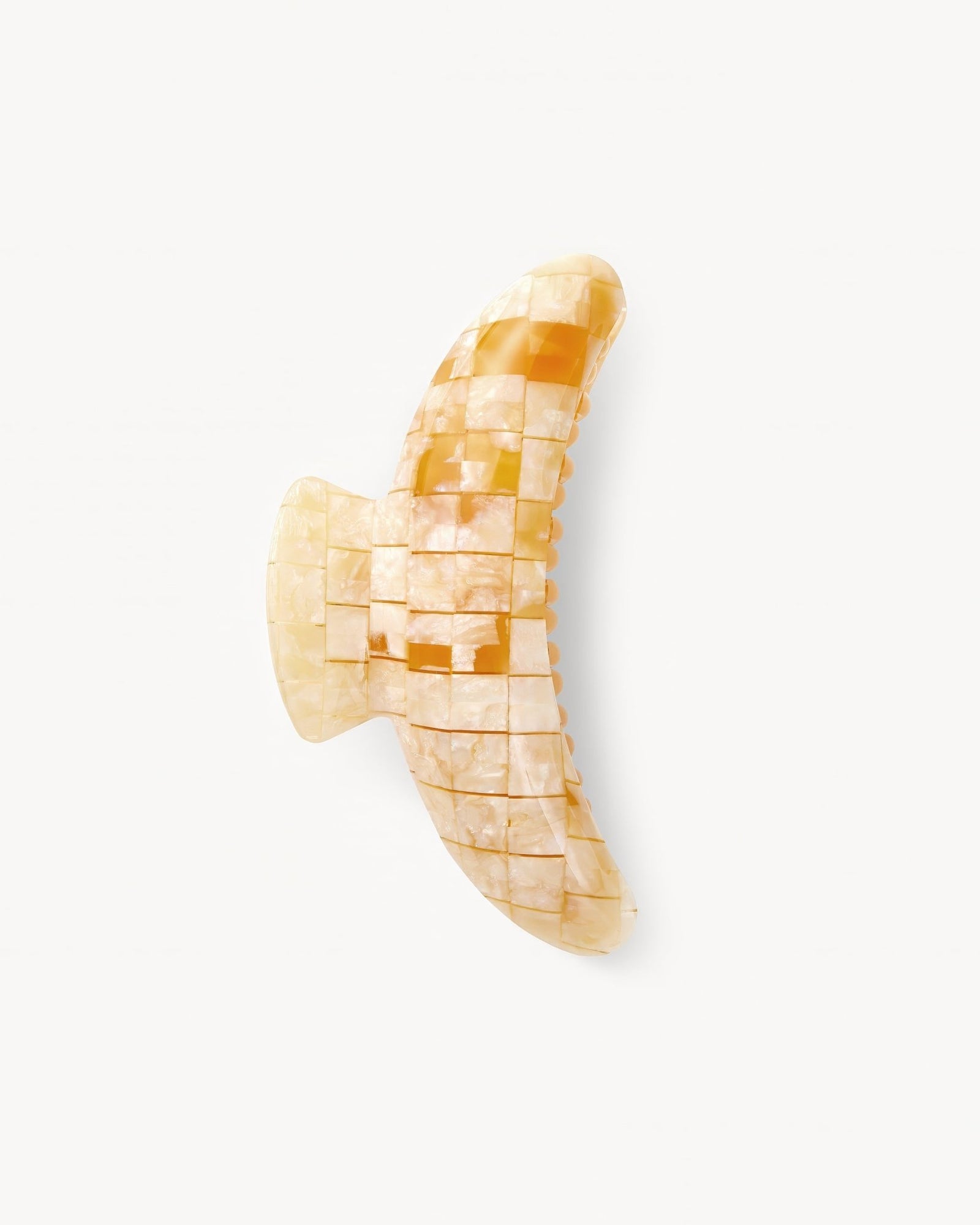 Jumbo Heirloom Hair Claw in Sea Shell Checker