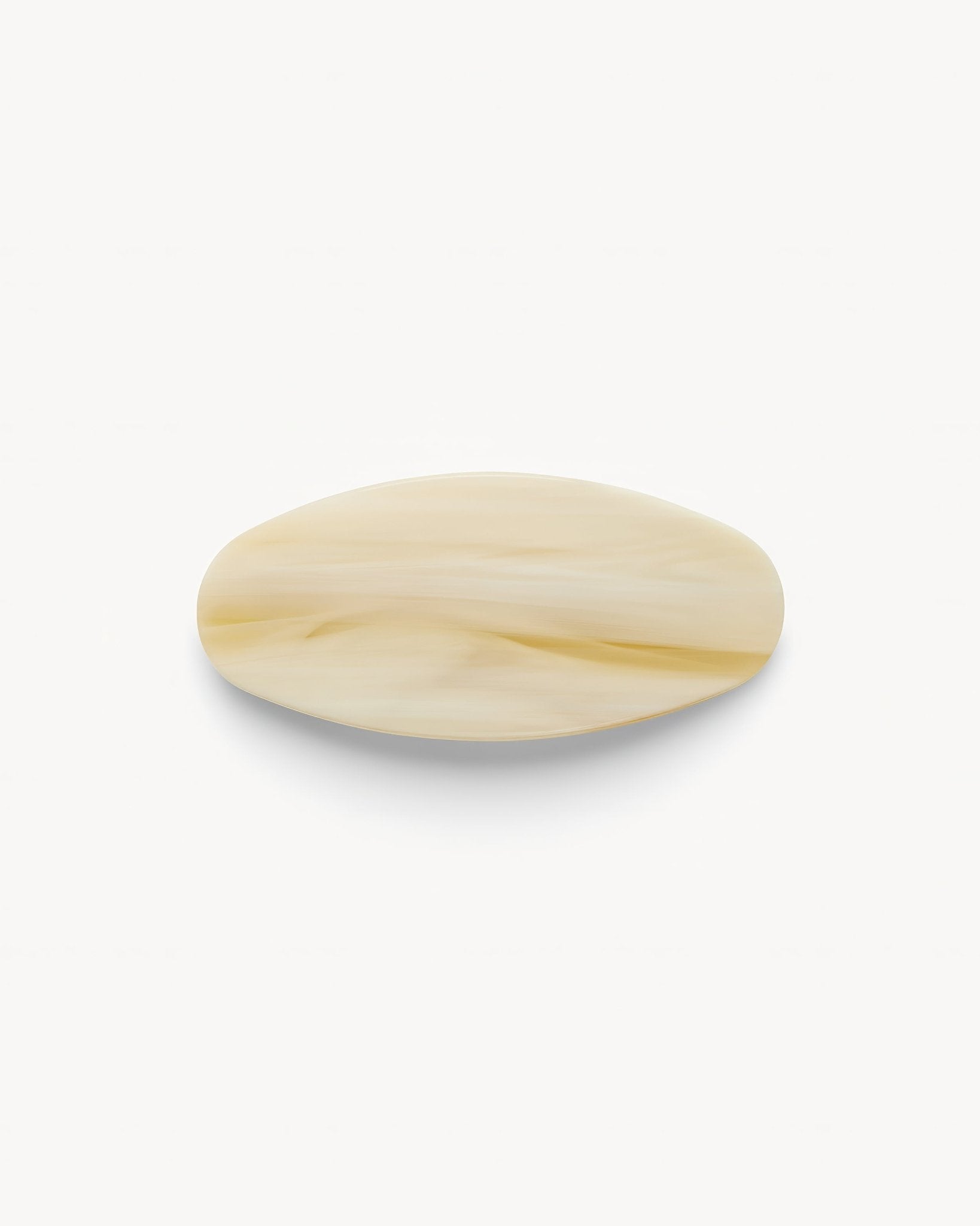 Jumbo Oval Barrette Alabaster